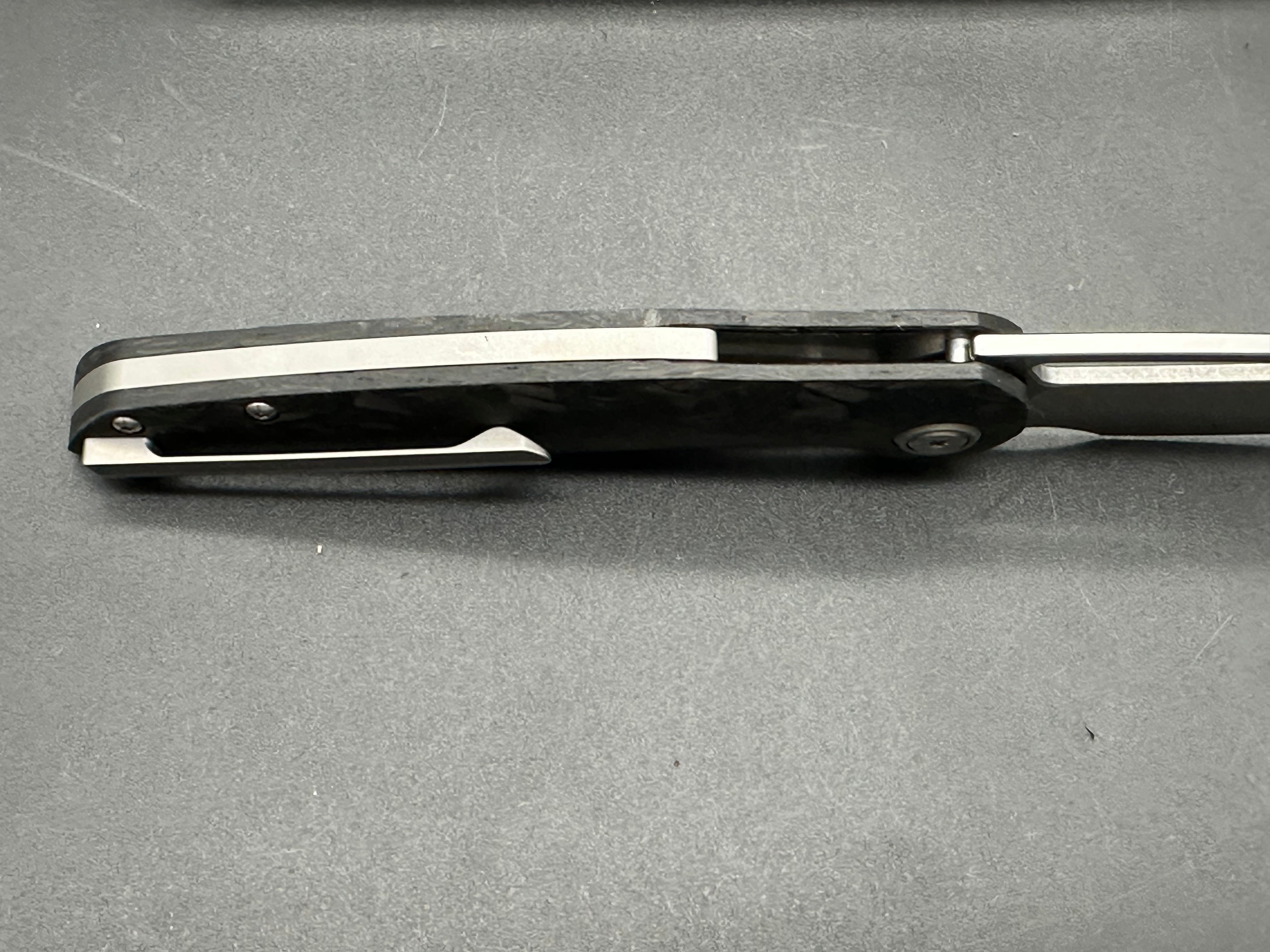 Mallery Phorus, 3.5" S35VN Stonewash Blade with Carbon Fiber Handle.