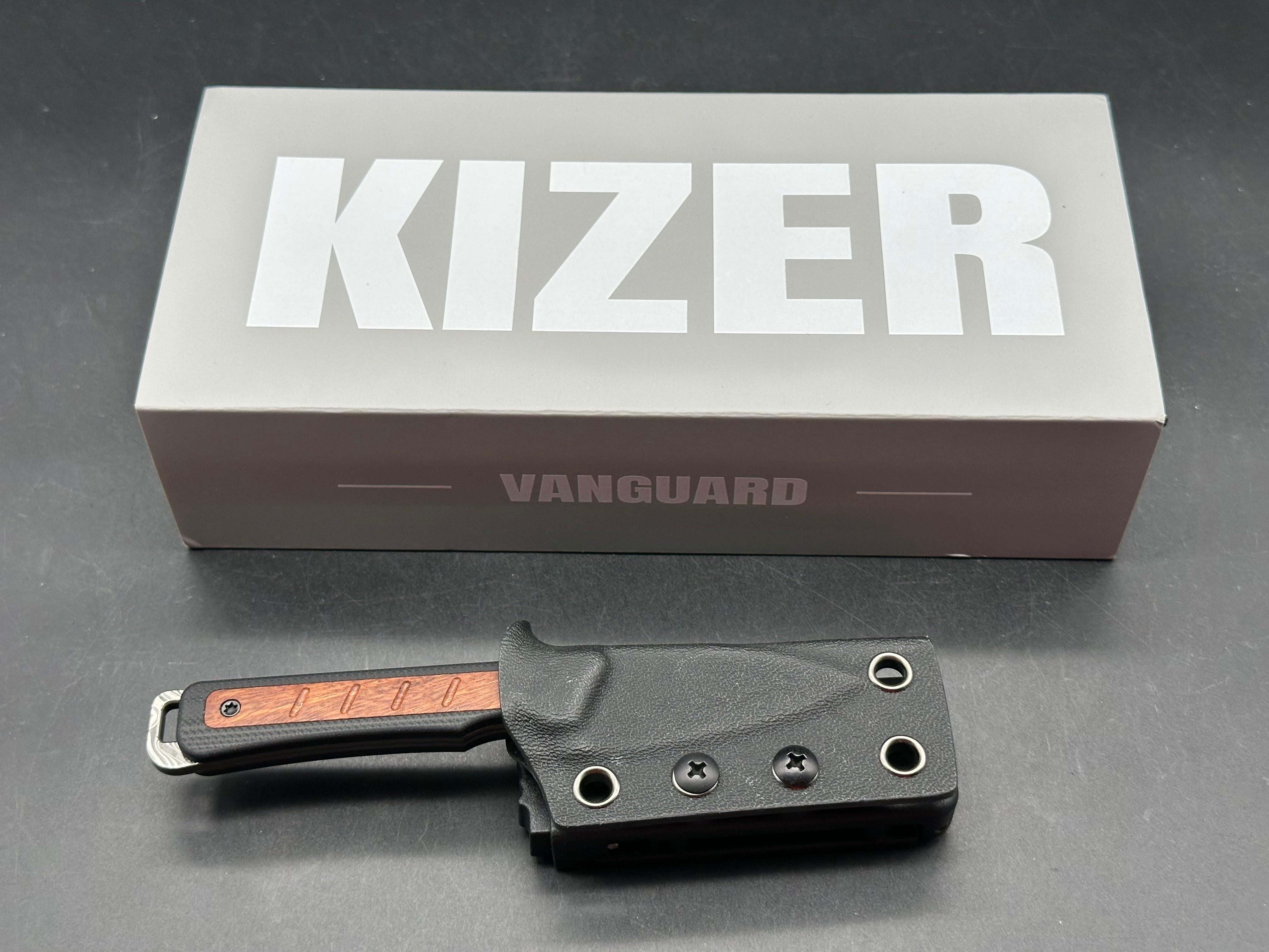 Kizer WHISKEY JACK | DAMASCUS | G10 & MKURUTI WOOD
