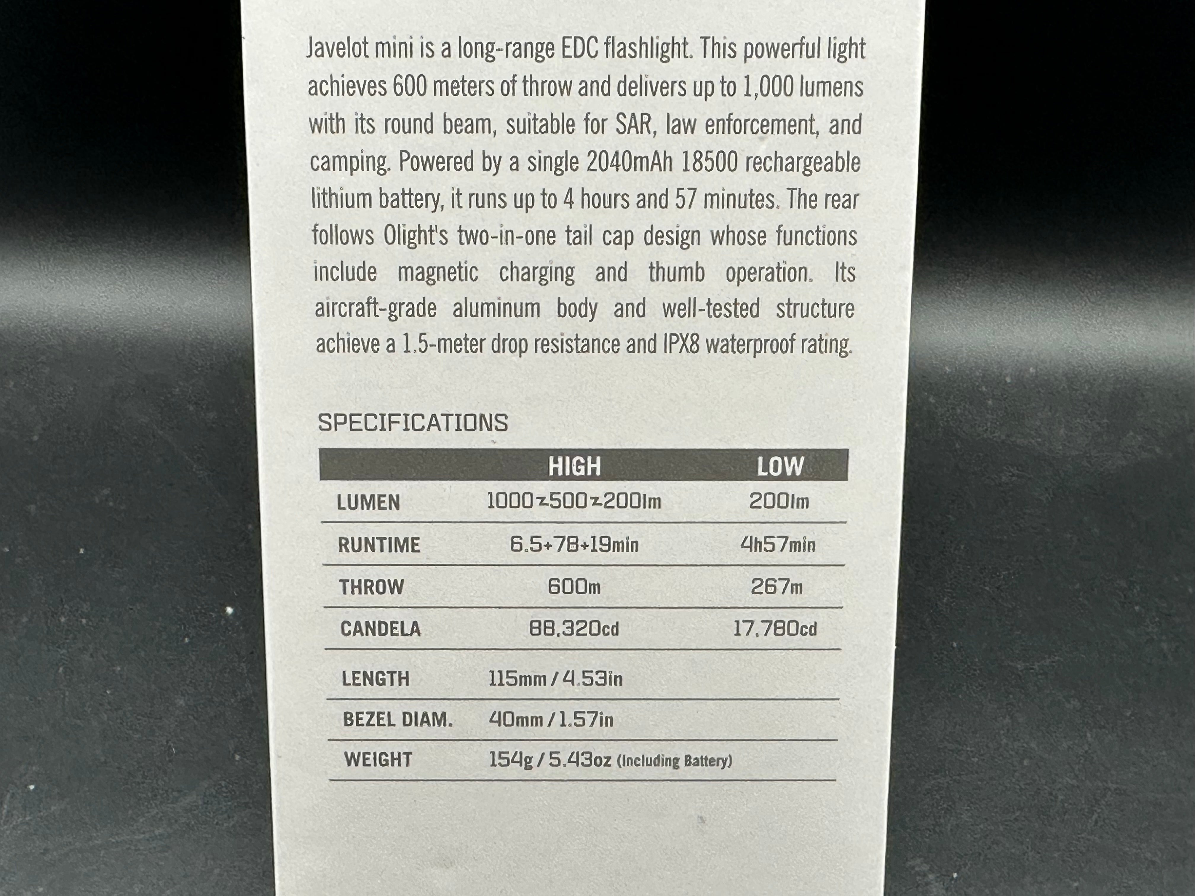 Olight Javelot Mini Flashlight Orange Aluminum (1000 Lumens)