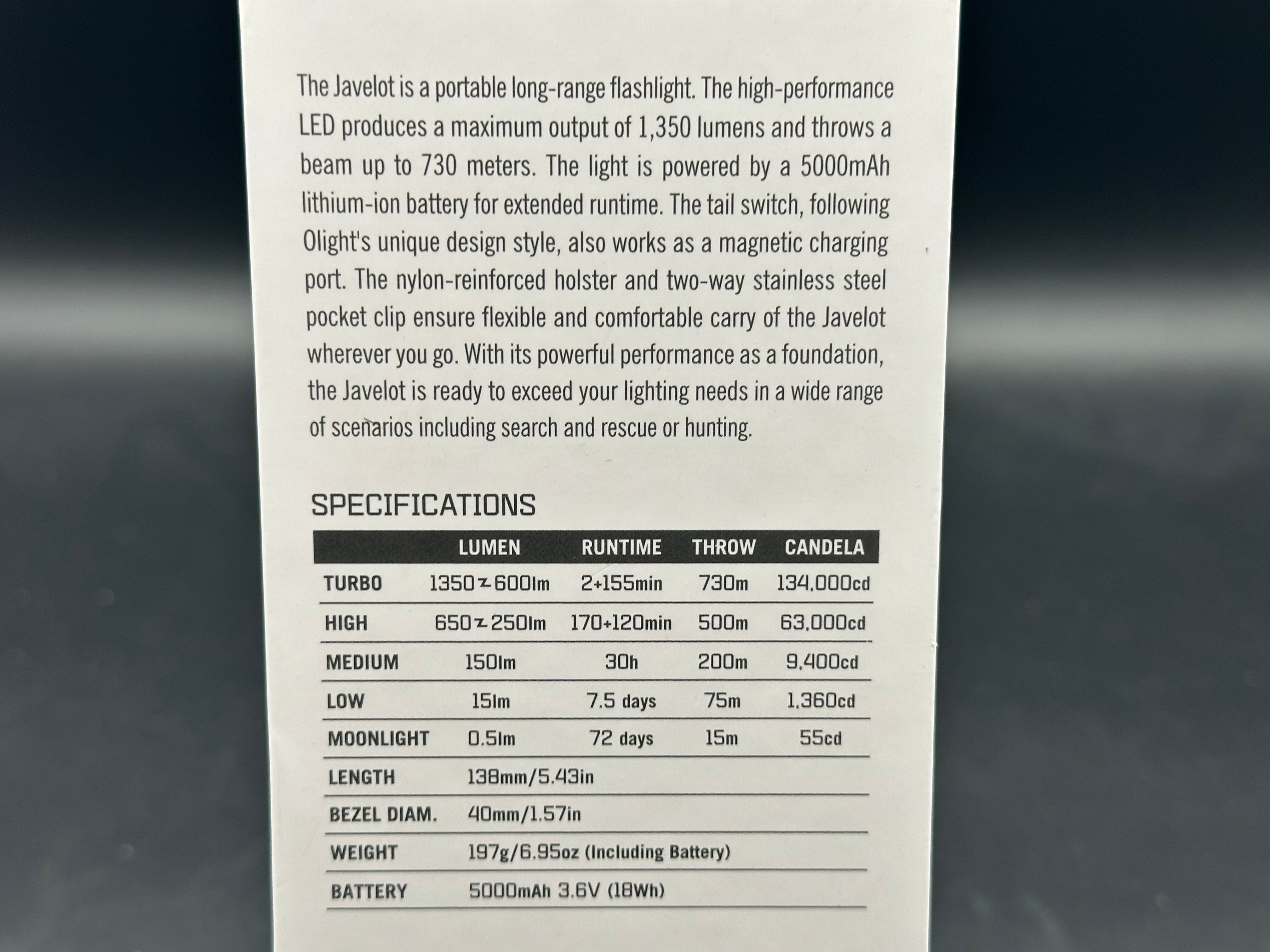 Olight Javelot Long Range Flashlight OD Green Aluminum (1350 Lumens)