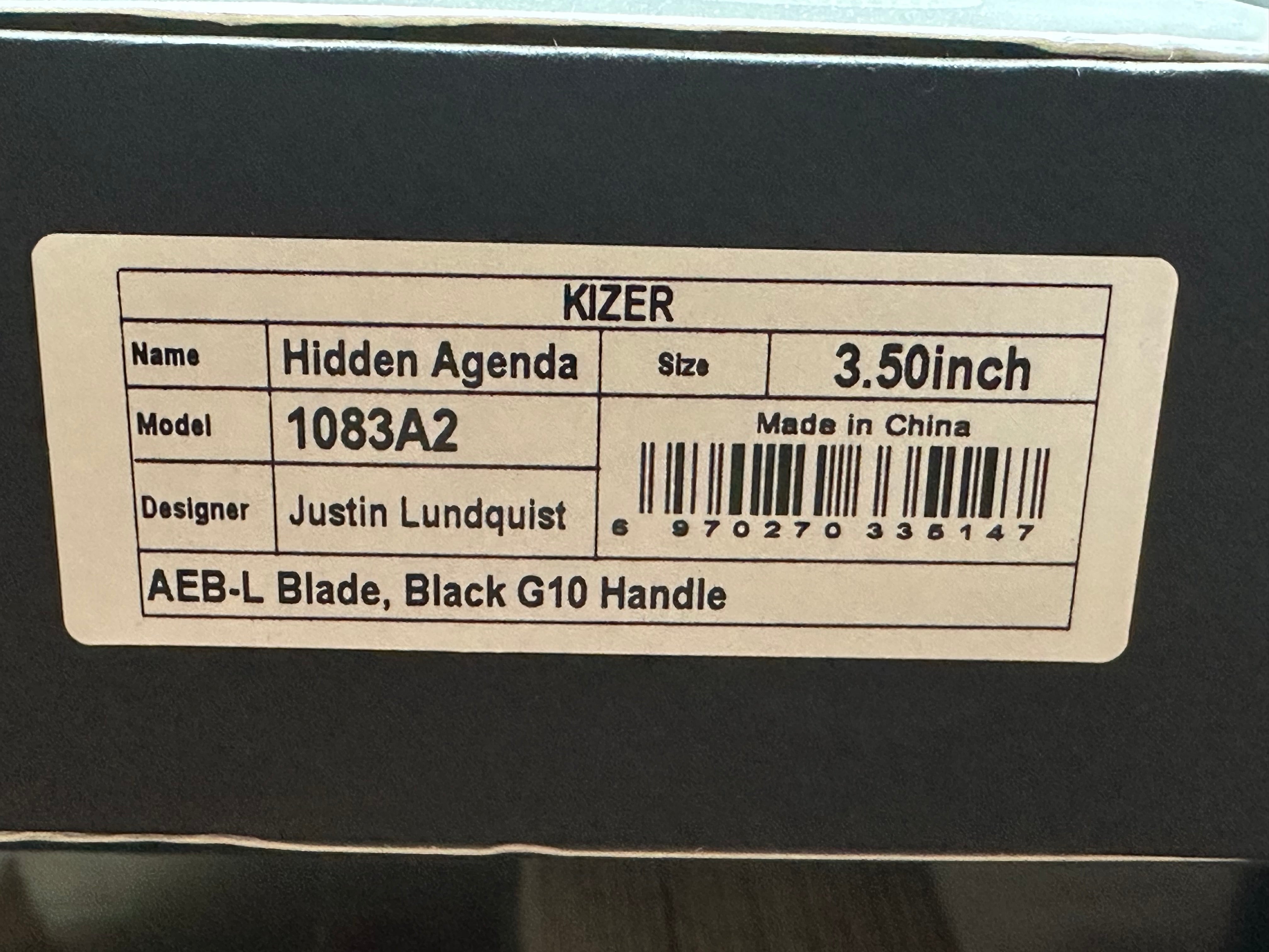 KIZER HIDDEN AGENDA FIXED BLADE DAGGER KNIFE GREEN/BLACK G10 HANDLE AEB-L STEEL