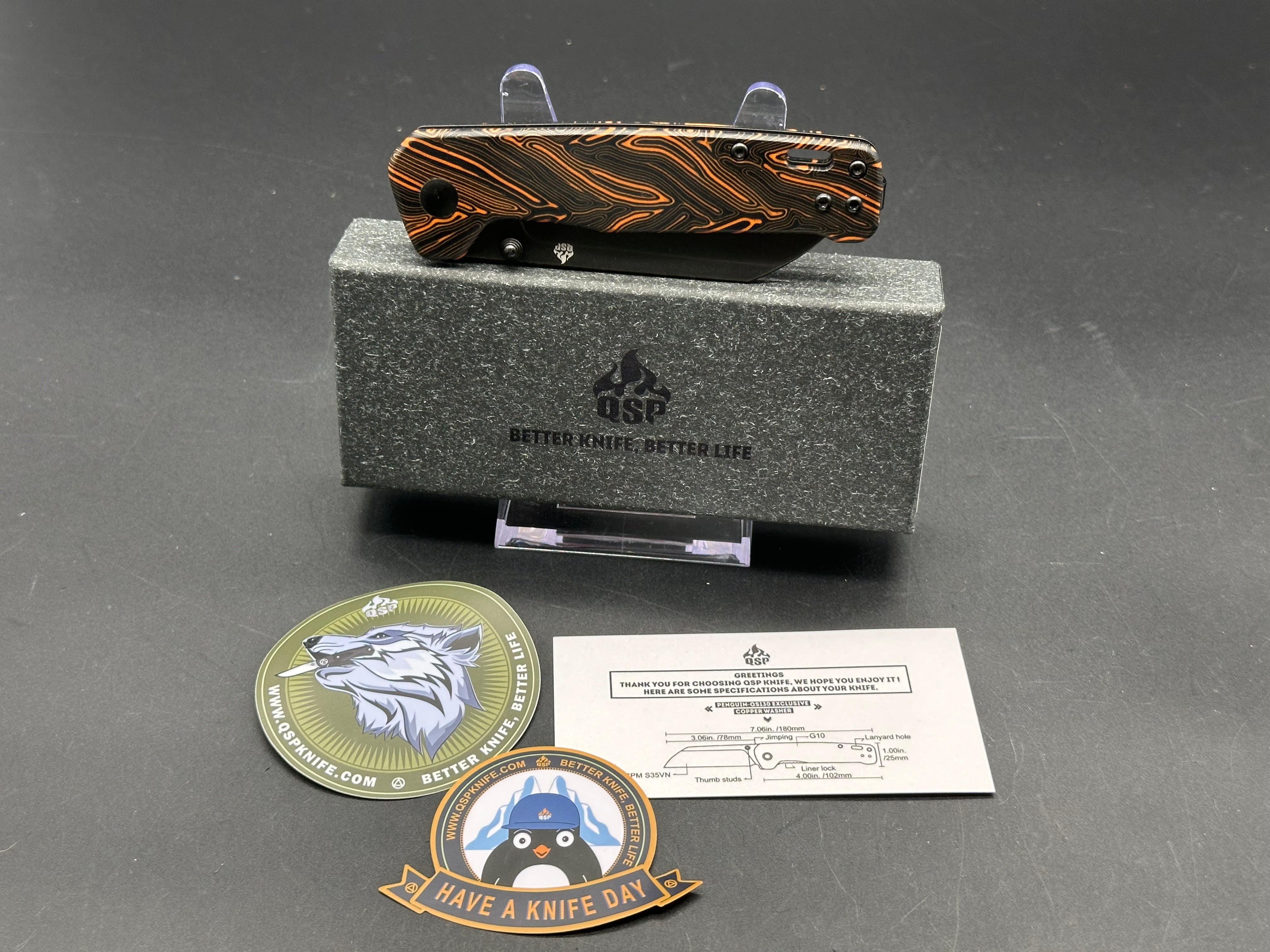 QSP Penguin, KC excl, coral G10 w/S35VN blade