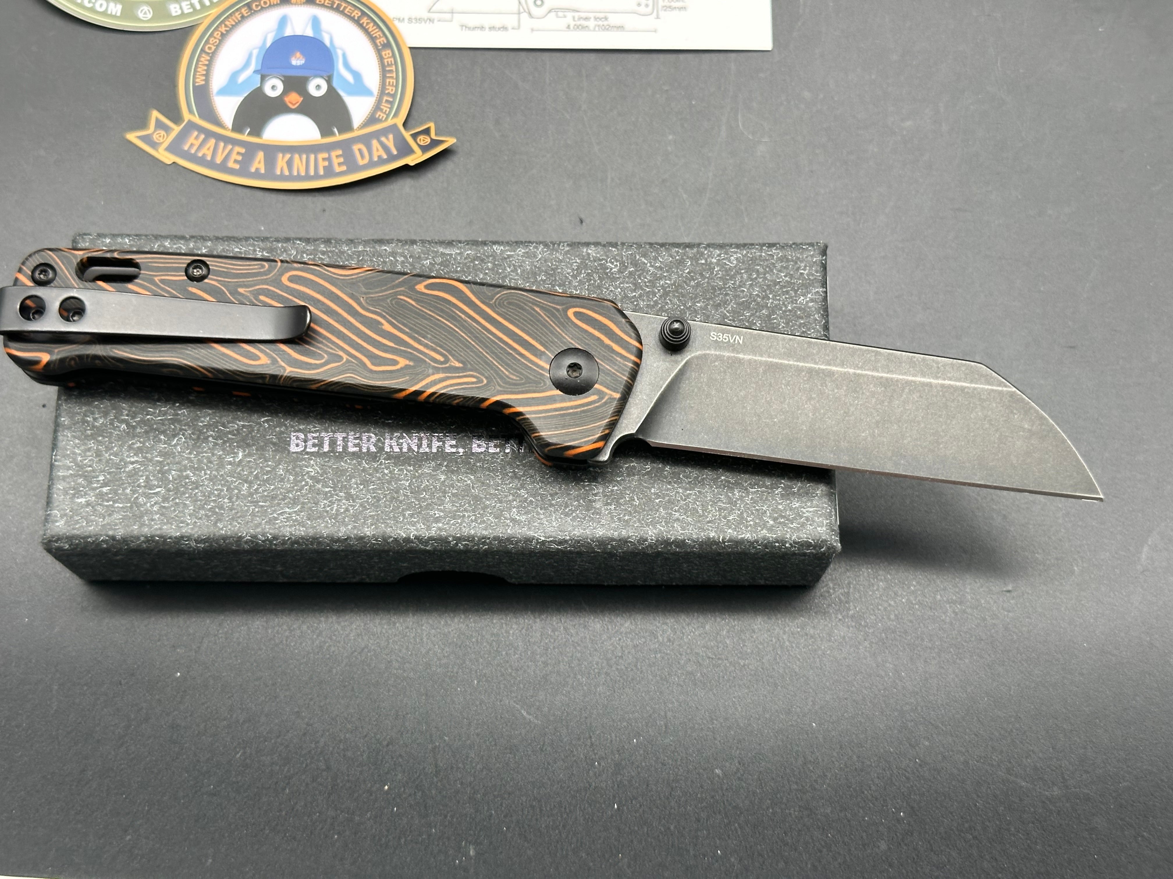 QSP Penguin, KC excl, coral G10 w/S35VN blade