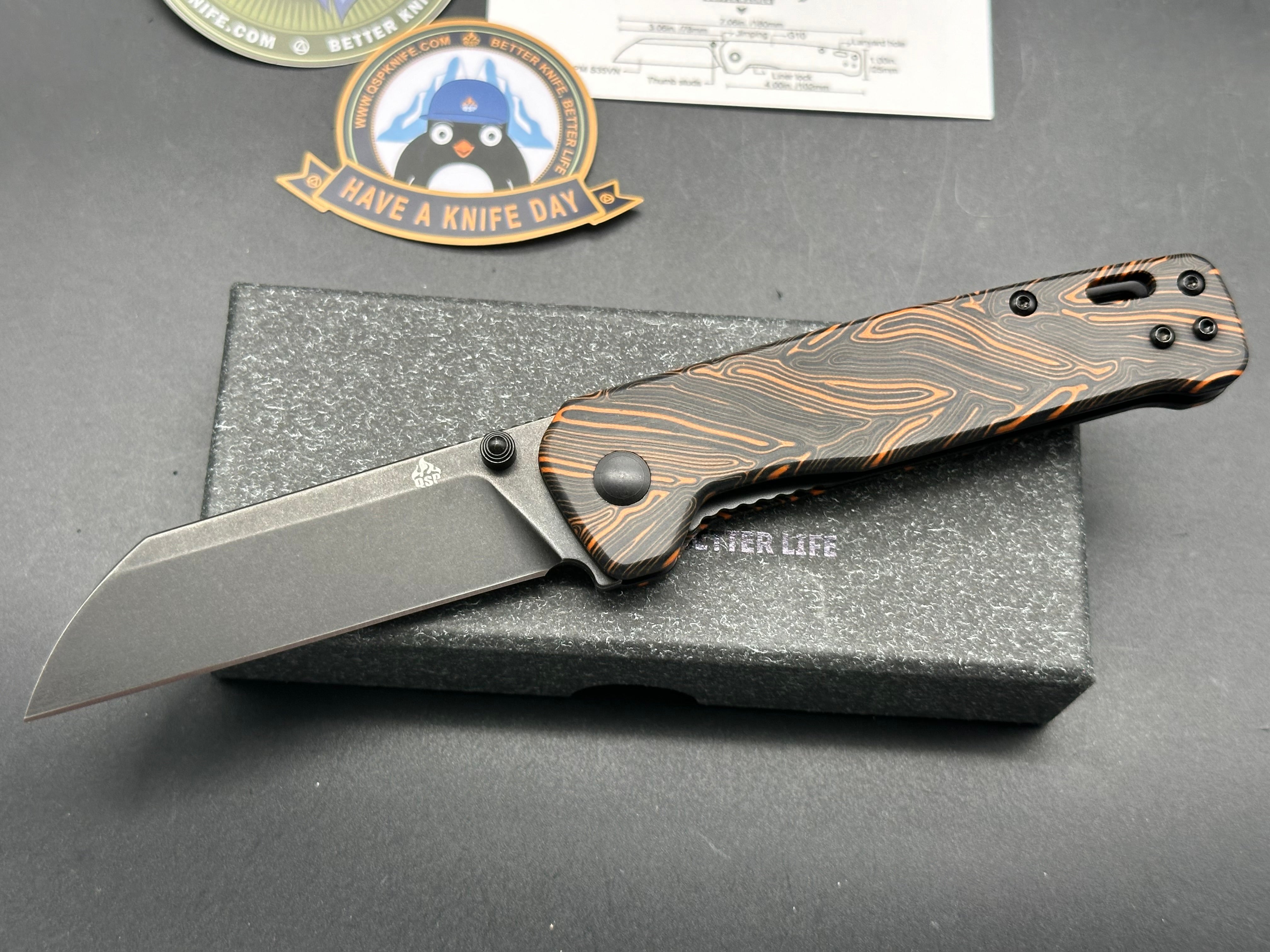 QSP Penguin, KC excl, coral G10 w/S35VN blade