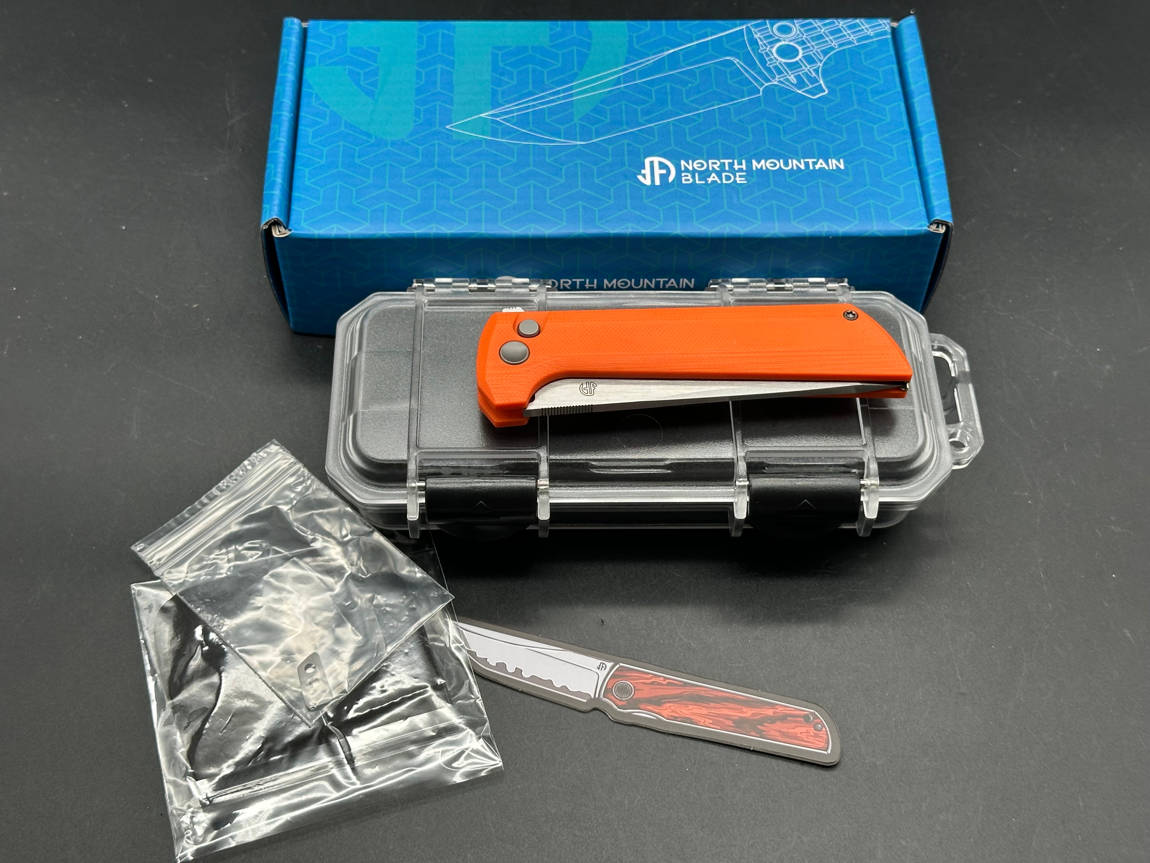 North Mountain Blade Chop 2 Orange G10 real SAN MAI SLD-Magic Japanese TANTO style tactical folding knife