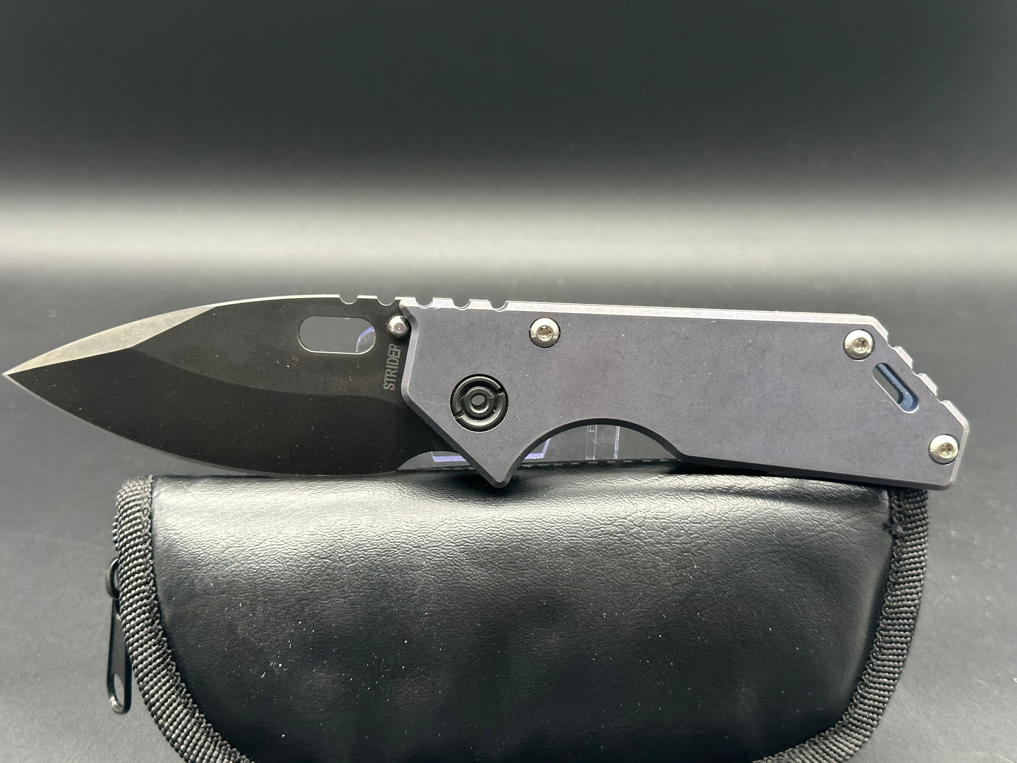 Strider .75 AR blue titanium handle S45VN blade