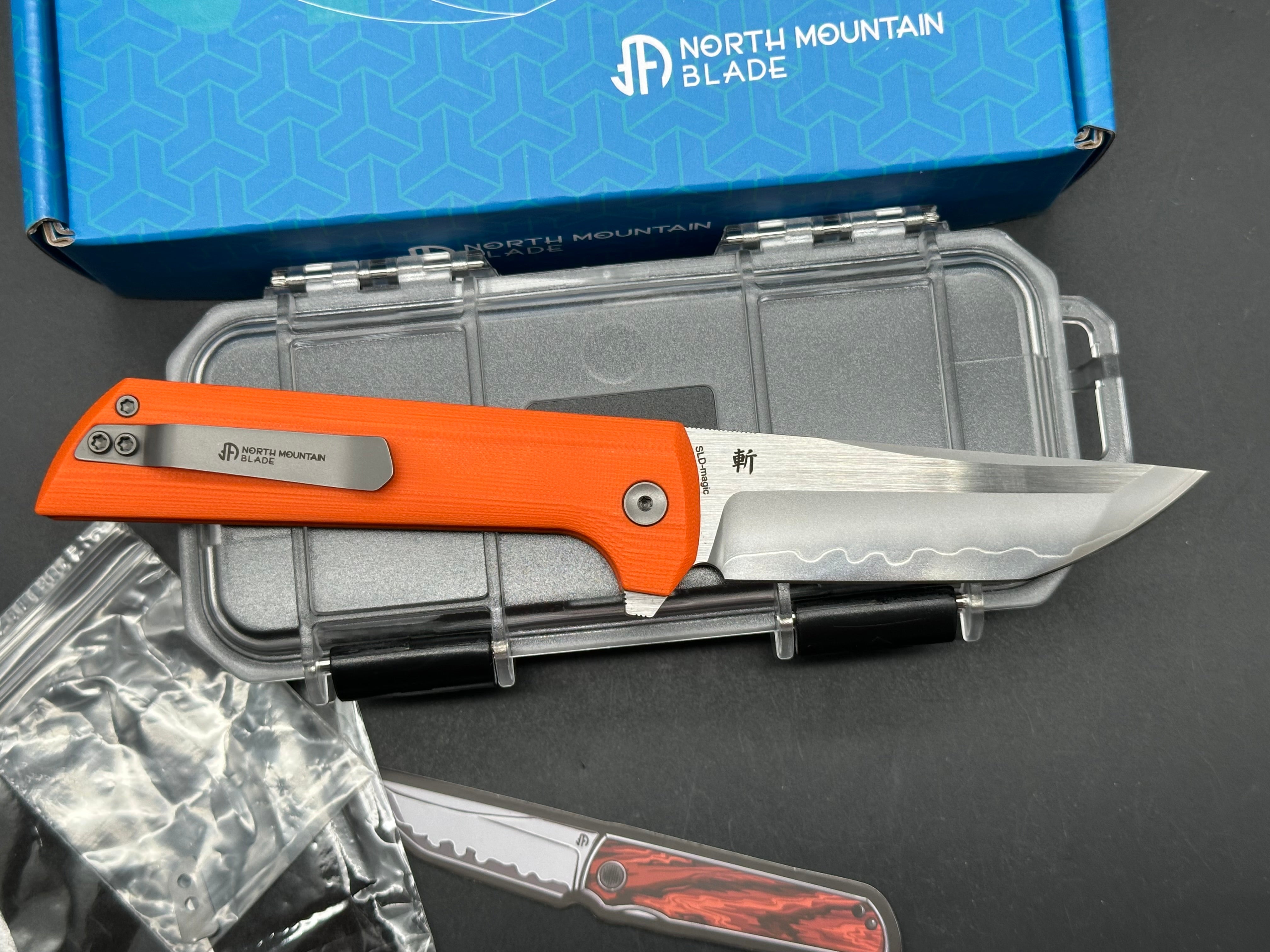 North Mountain Blade Chop 2 Orange G10 real SAN MAI SLD-Magic Japanese TANTO style tactical folding knife