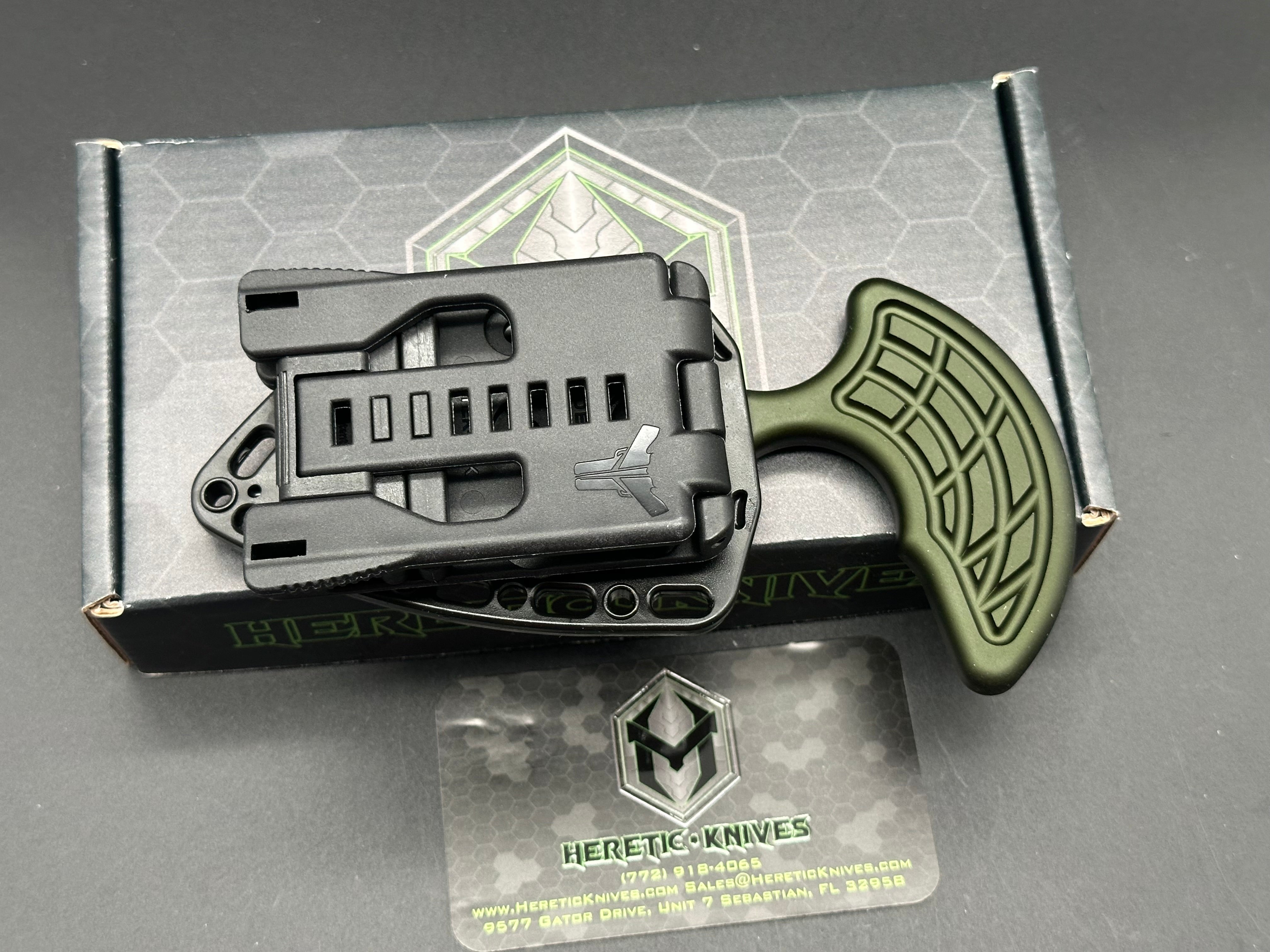 Heretic Sleight Push Dagger - Green Alum. (2.8" CPM-20CV) H050-5A-GRN