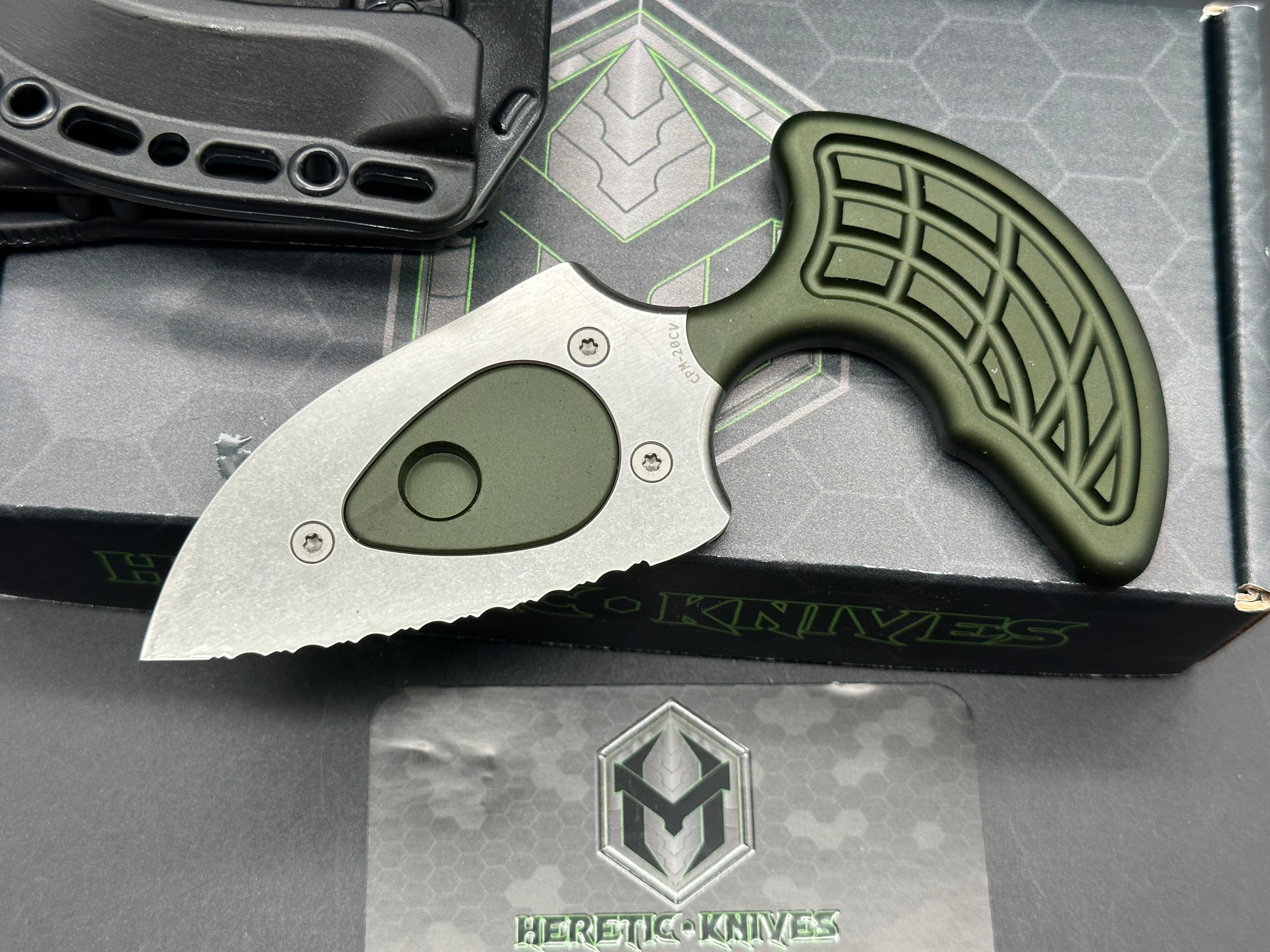 Heretic Sleight Push Dagger - Green Alum. (2.8" CPM-20CV) H050-5A-GRN