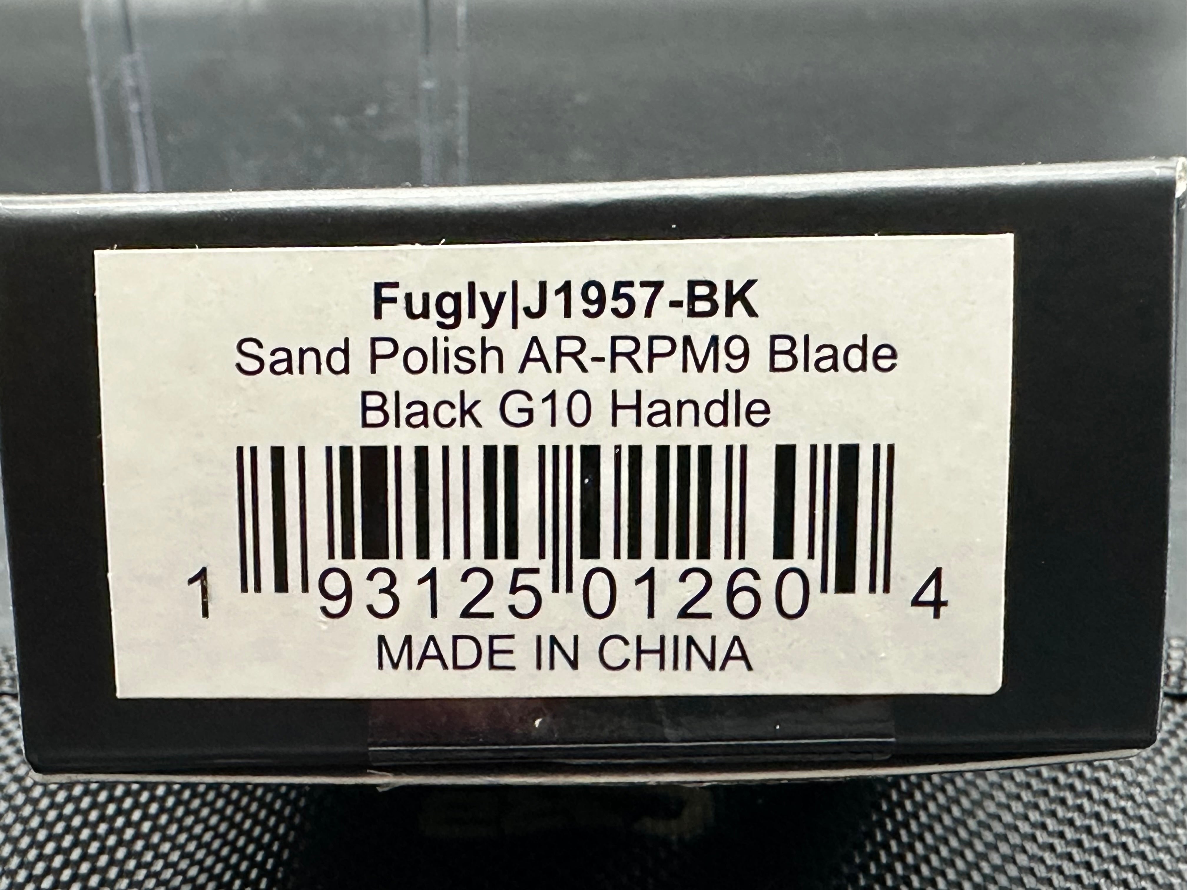 CJRB FUGLY BLACK G10 HANDLE AR-RPM9 WHARNCLIFFE PLAIN EDGE