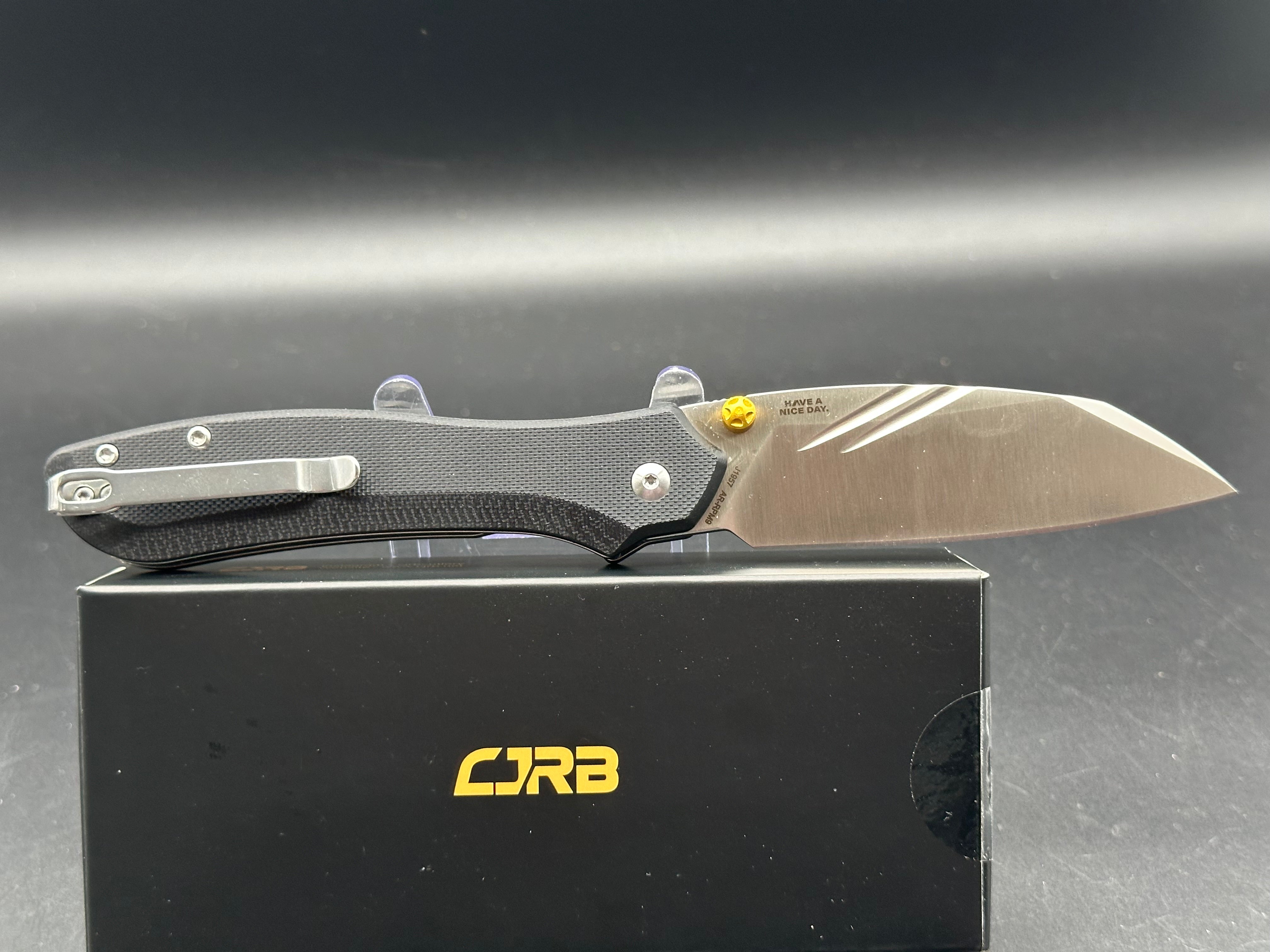 CJRB FUGLY BLACK G10 HANDLE AR-RPM9 WHARNCLIFFE PLAIN EDGE