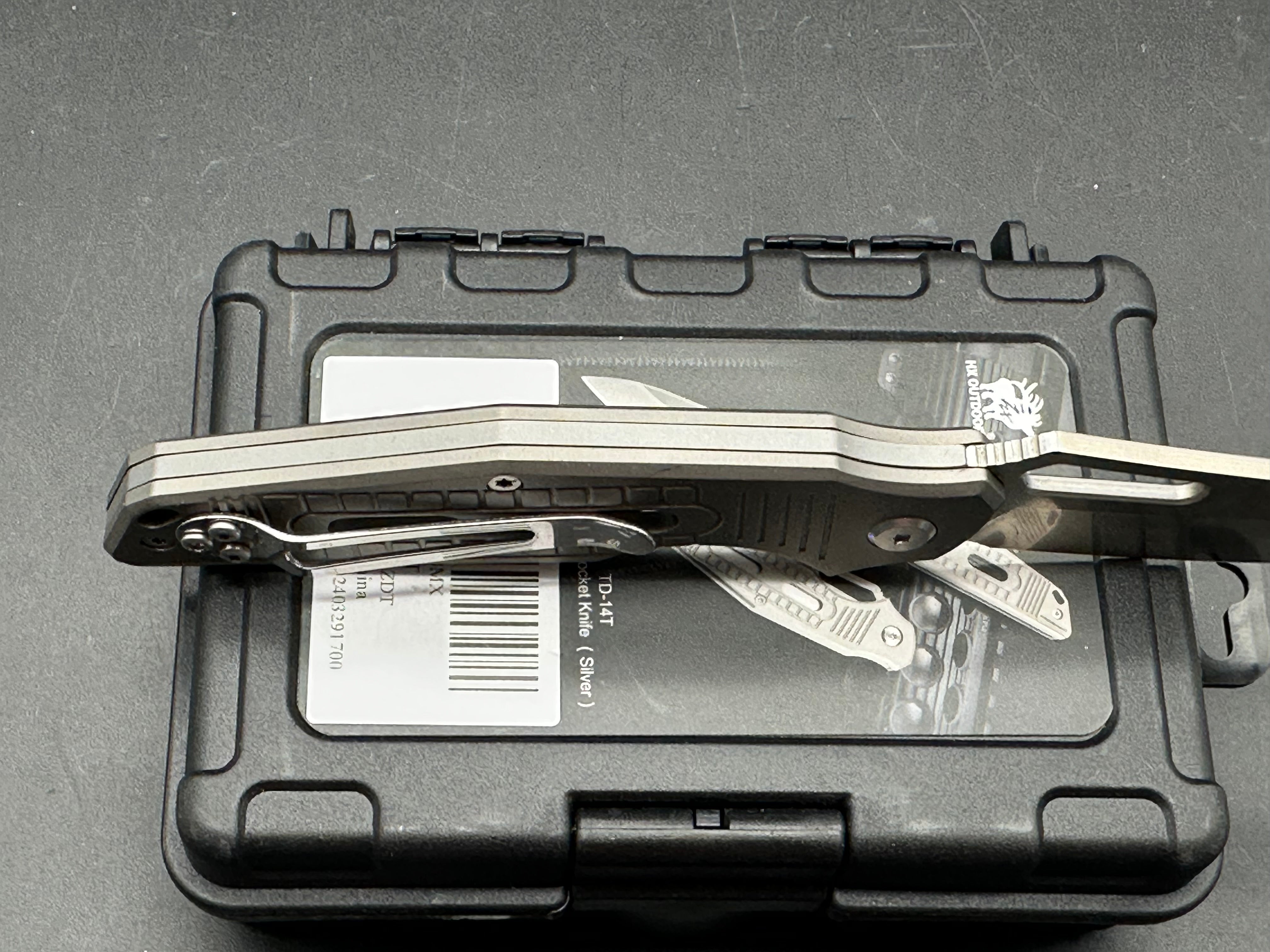 HX Outdoors TD14 T slip joint titanium handle w/D2 blade