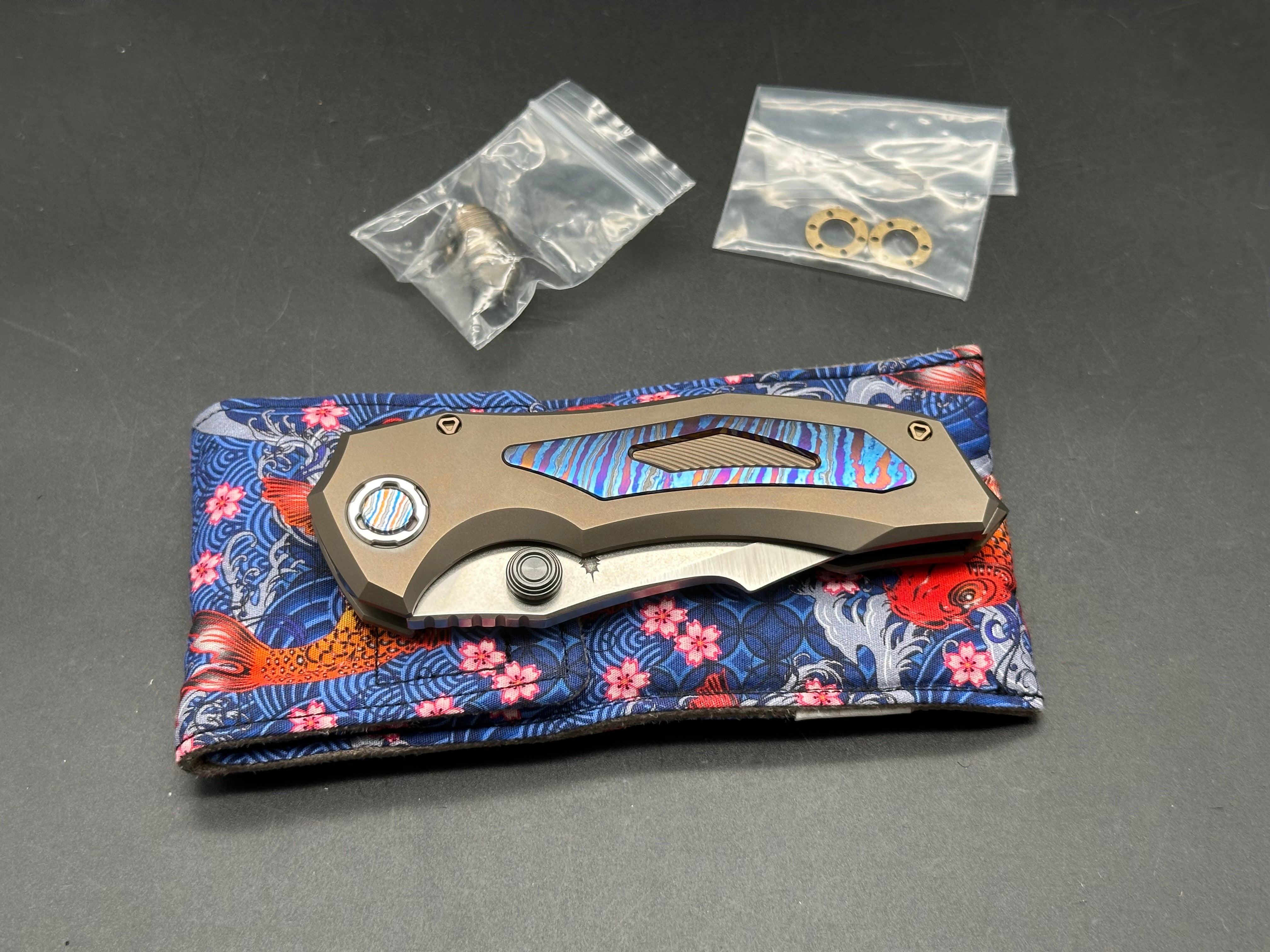 Genex Blade Primarch #6/Bronze Milled TI Frame + Zircoti Inlays, Pivot w/Satin Vanax