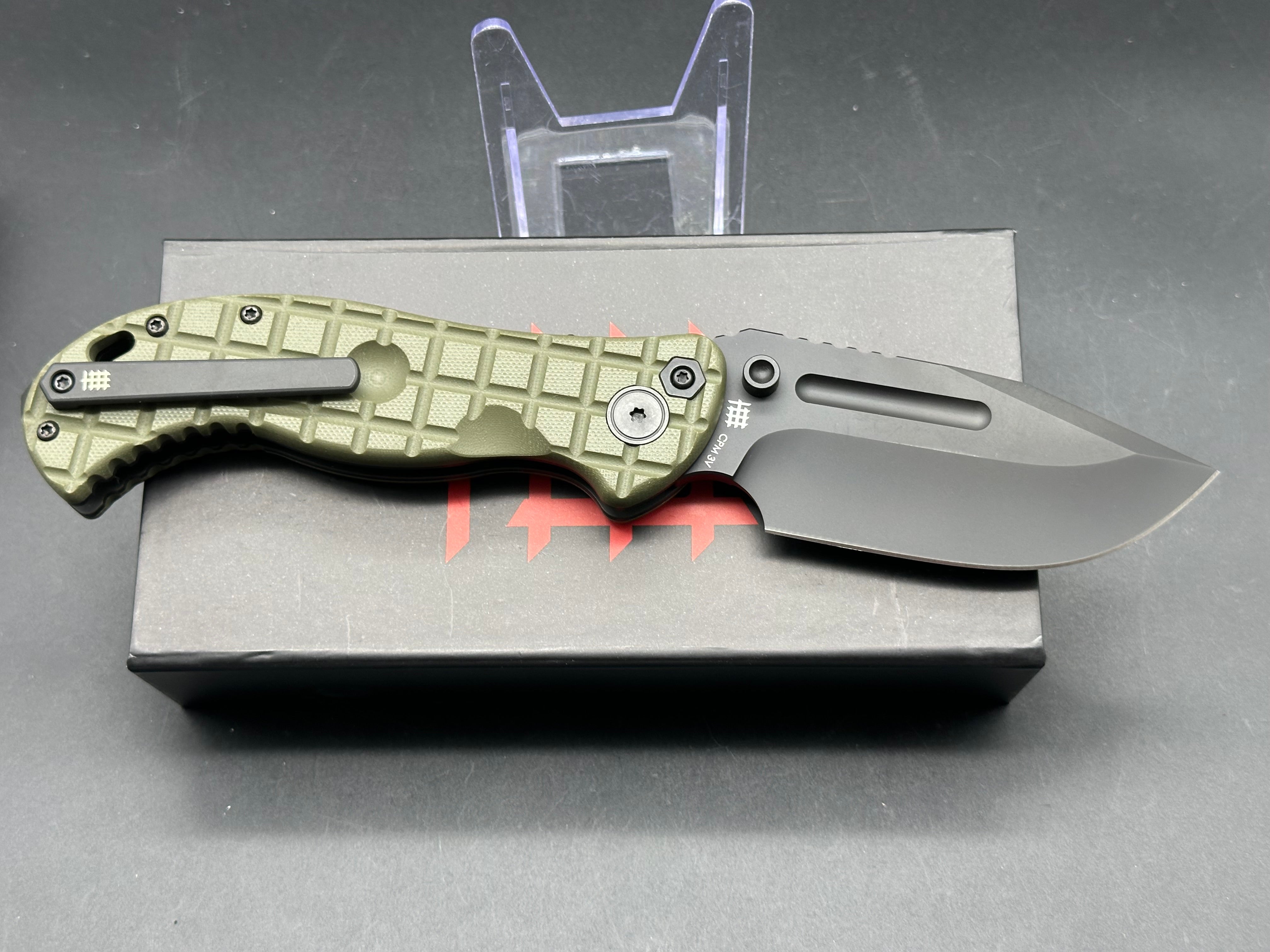 Halfbreed blades LBF-01 Large Bush Folder Gen-2 green G10 scales w/CPM 3V blade