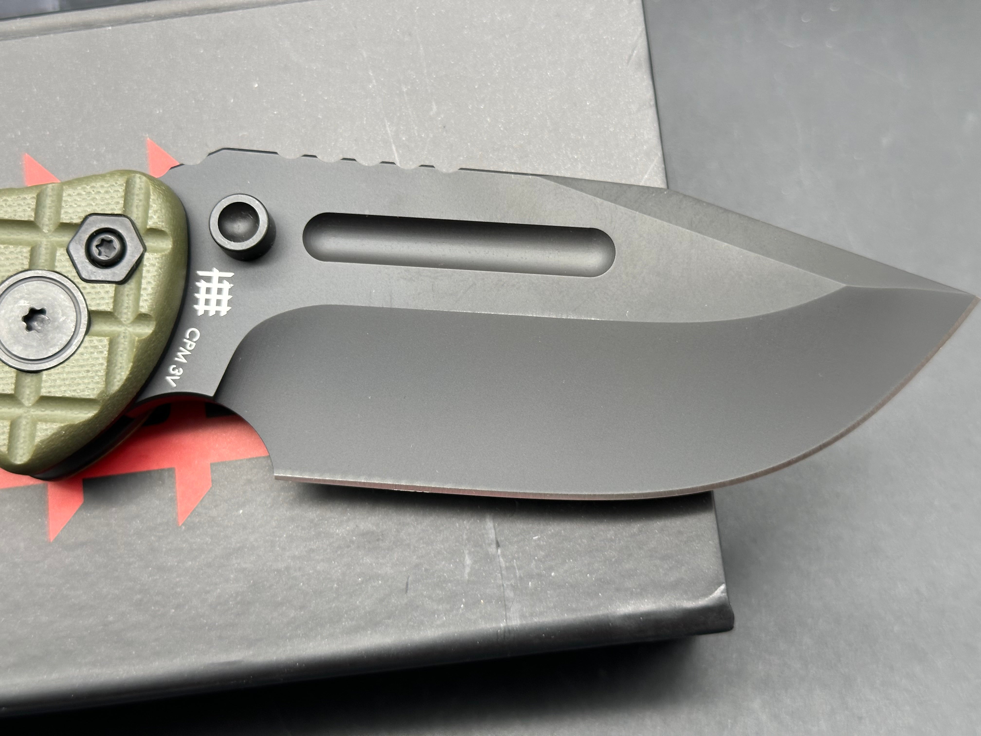 Halfbreed blades LBF-01 Large Bush Folder Gen-2 green G10 scales w/CPM 3V blade
