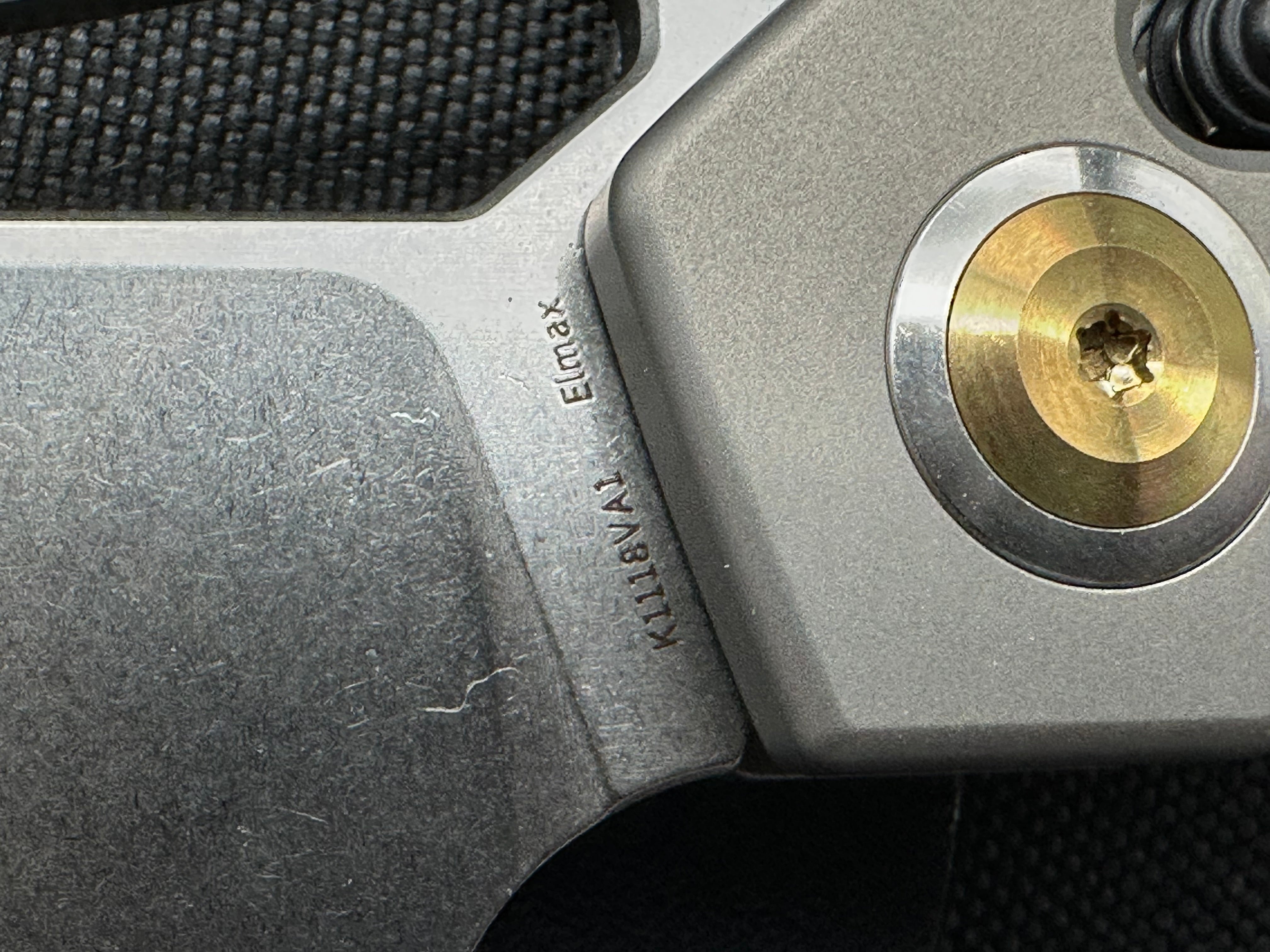 KANSEPT QTRO TITANIUM & COPPER CARBON FIBER HANDLE 3.59'' ELMAX BLADE