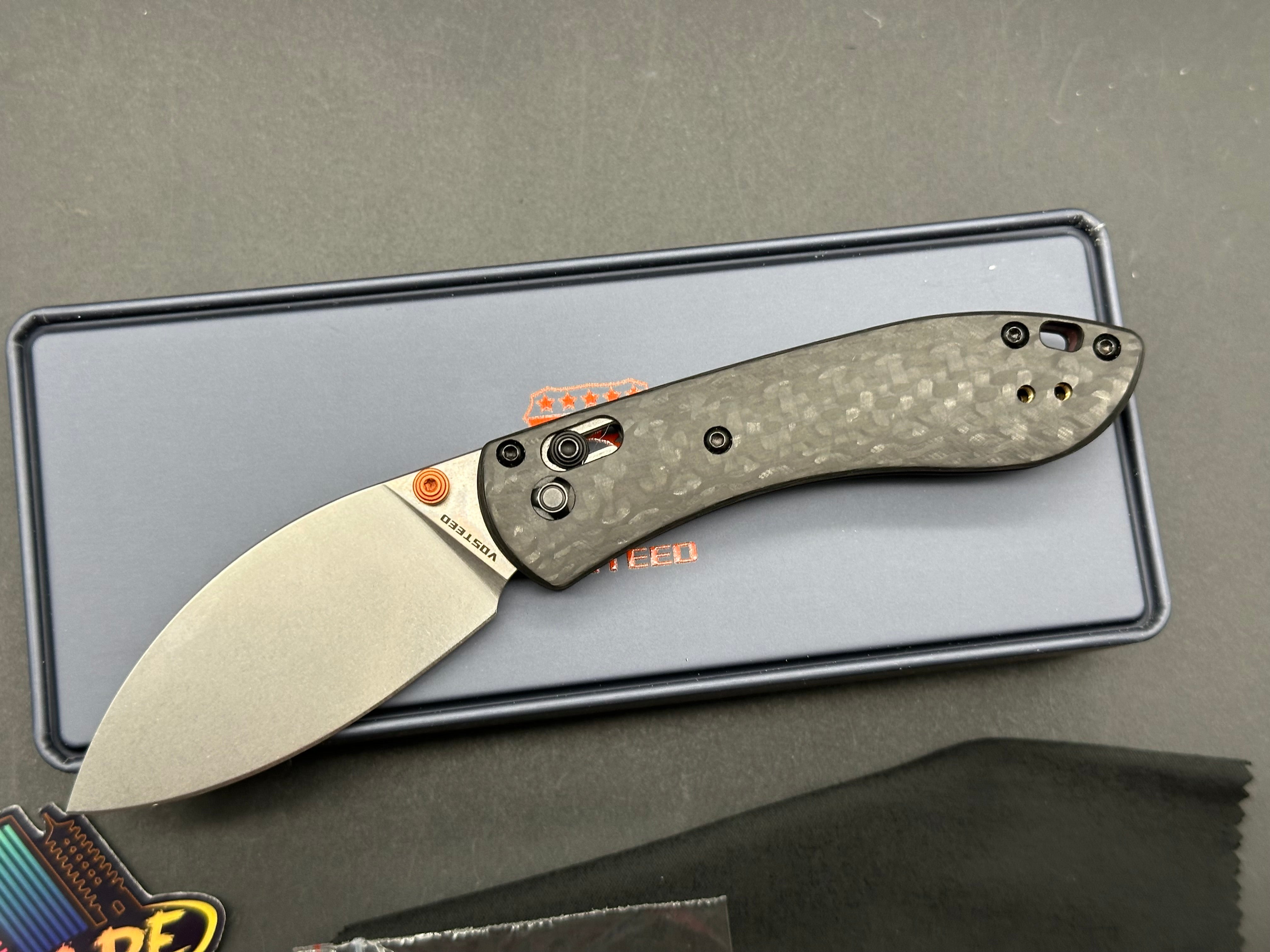 Vosteed Mini Nightshade Crossbar Lock Black Carbon Fiber (2.6" Black S35VN)