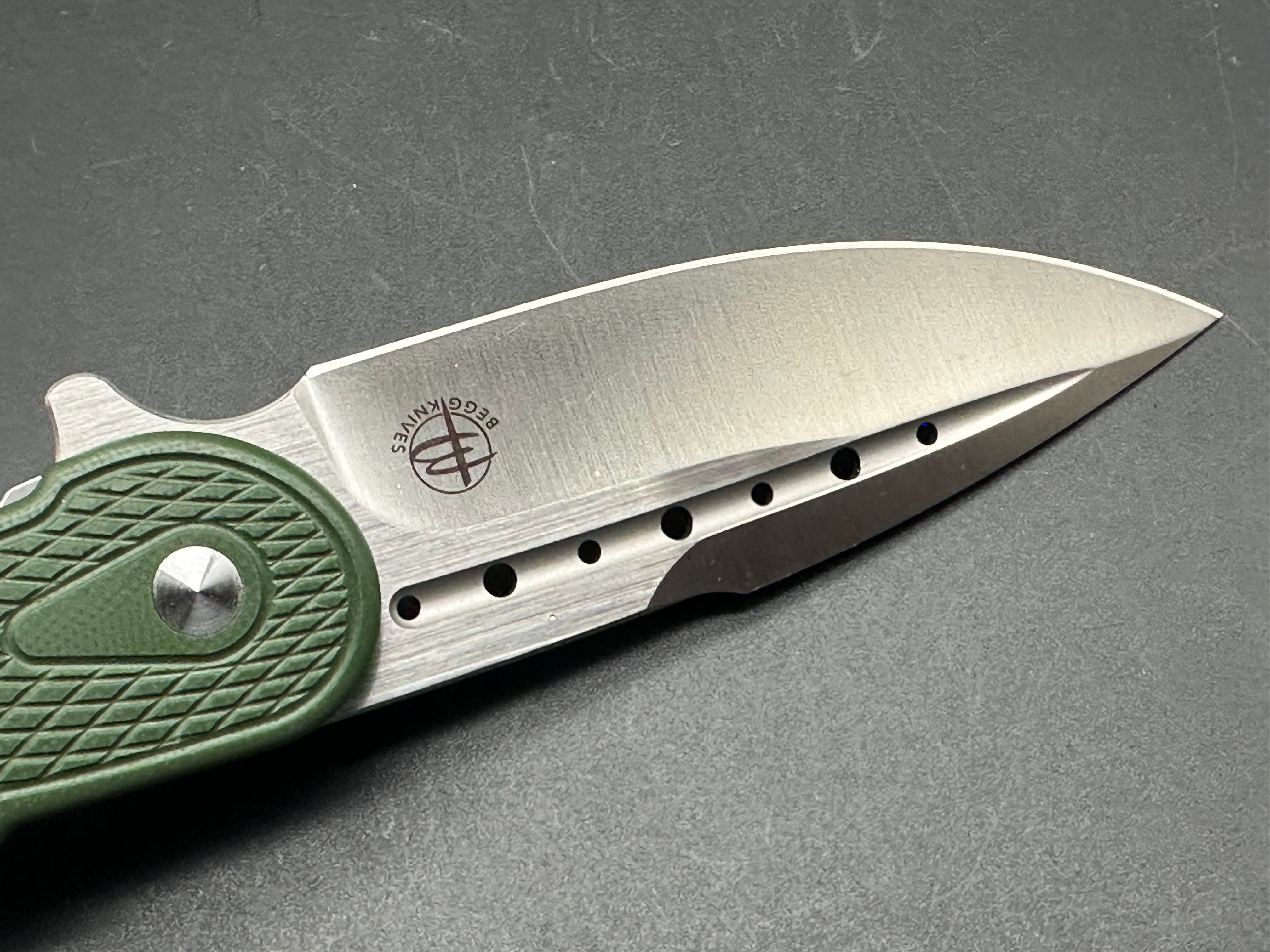 Begg Knives Bodega Frame Lock Knife OD Green G-10