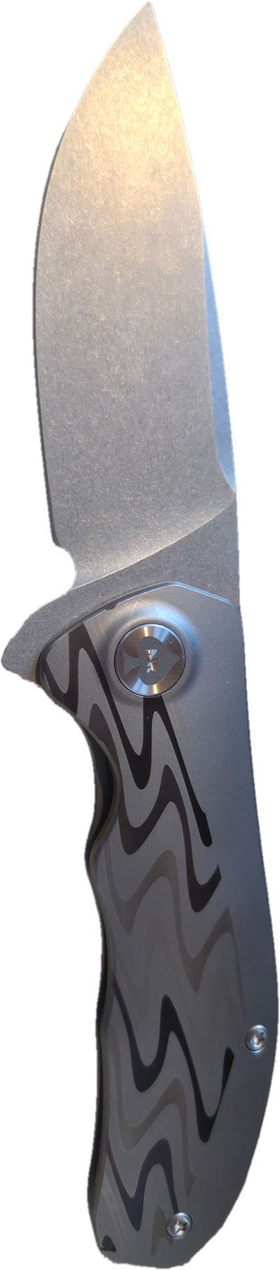 NRiggi Knives "JERSEY" Laser Engraved Titanium Scales w/CPM 20CV stonewashed blade