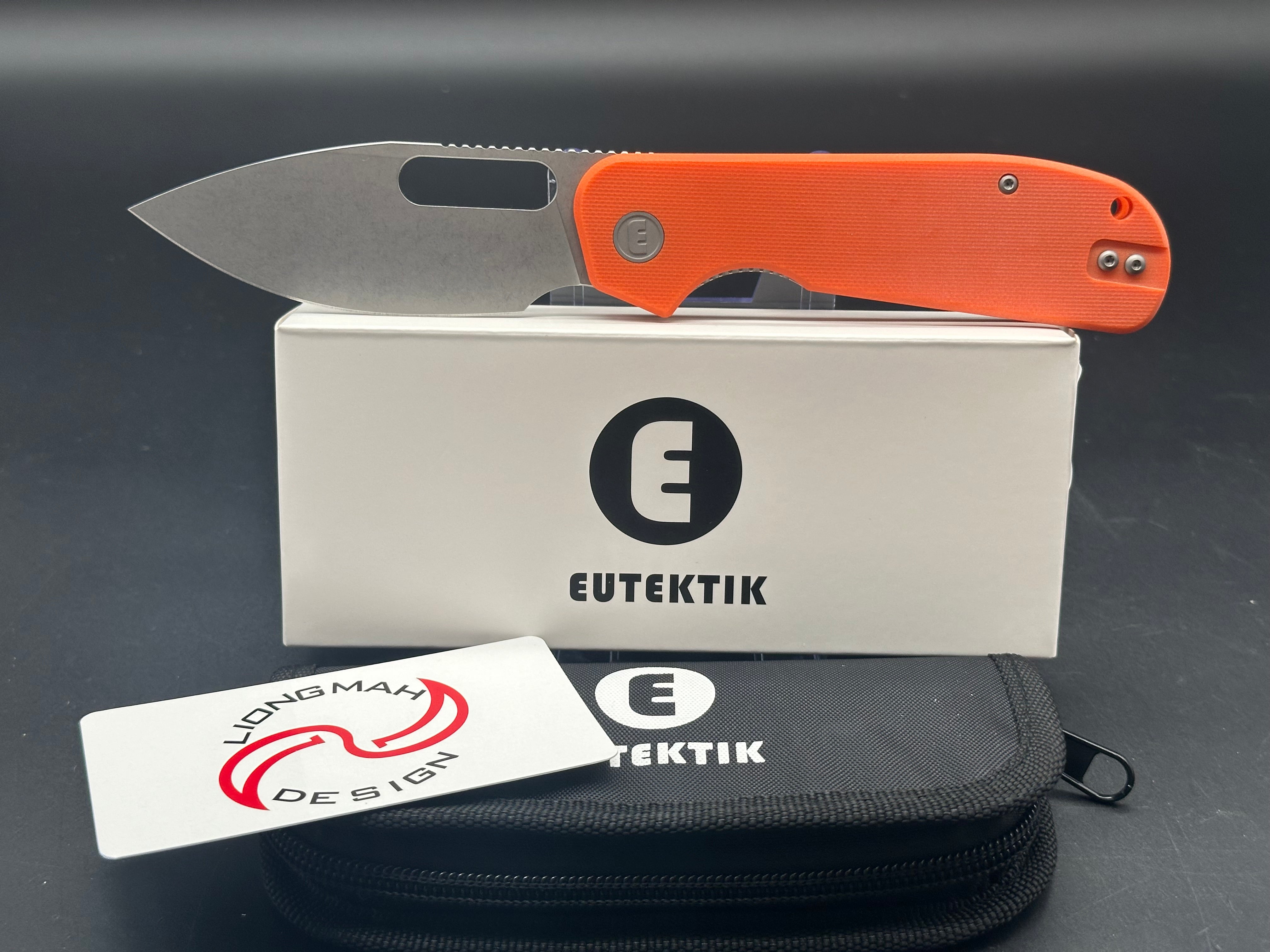 Eutektik EFD Orange Stonewashed plus LTK Koozie/Patch & Sticker w/each knife