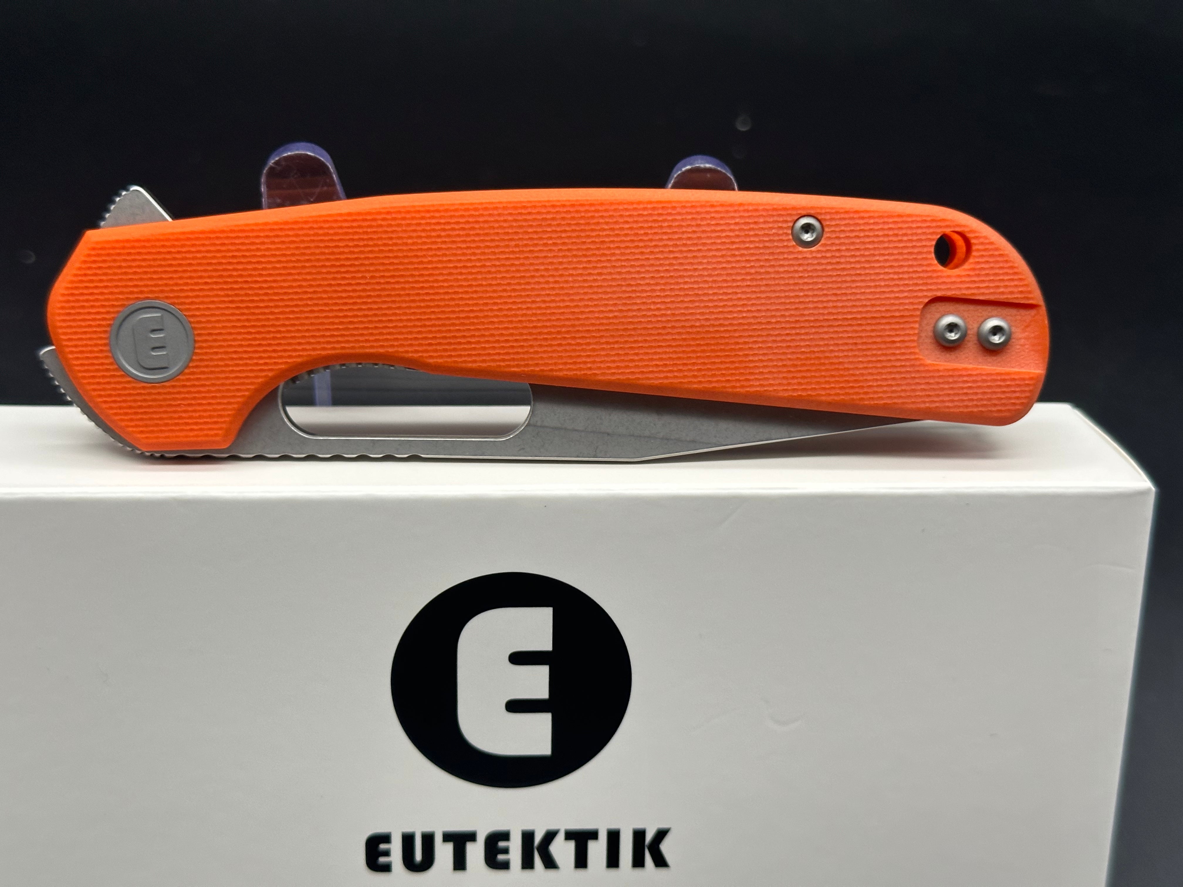 Eutektik Trinity Orange G10 - New in box from Eutektik knives plus LTK Koozie/Patch & Sticker w/each knife