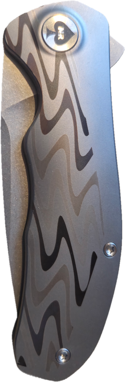 NRiggi Knives "JERSEY" Laser Engraved Titanium Scales w/CPM 20CV stonewashed blade