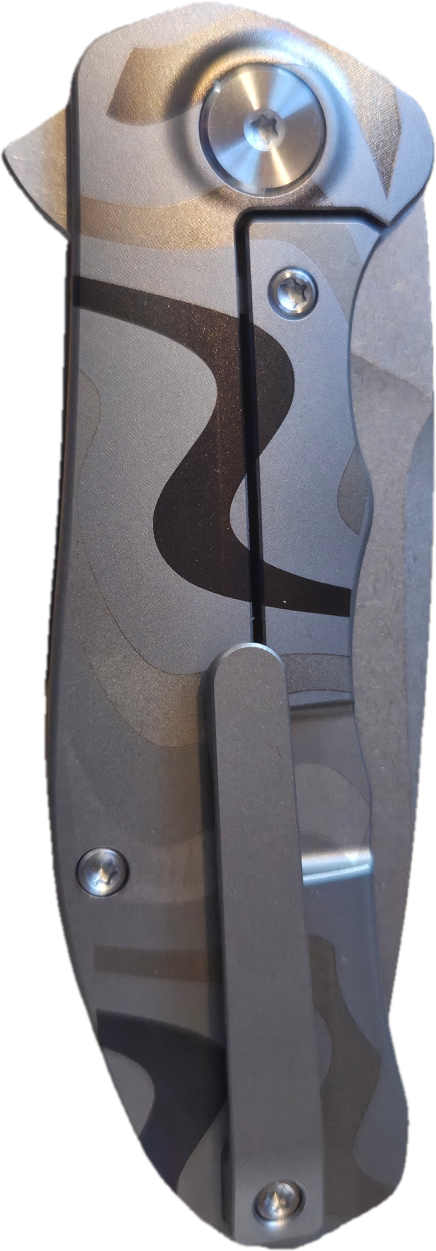 NRiggi Knives "JERSEY" Laser Engraved Titanium Scales w/CPM 20CV stonewashed blade