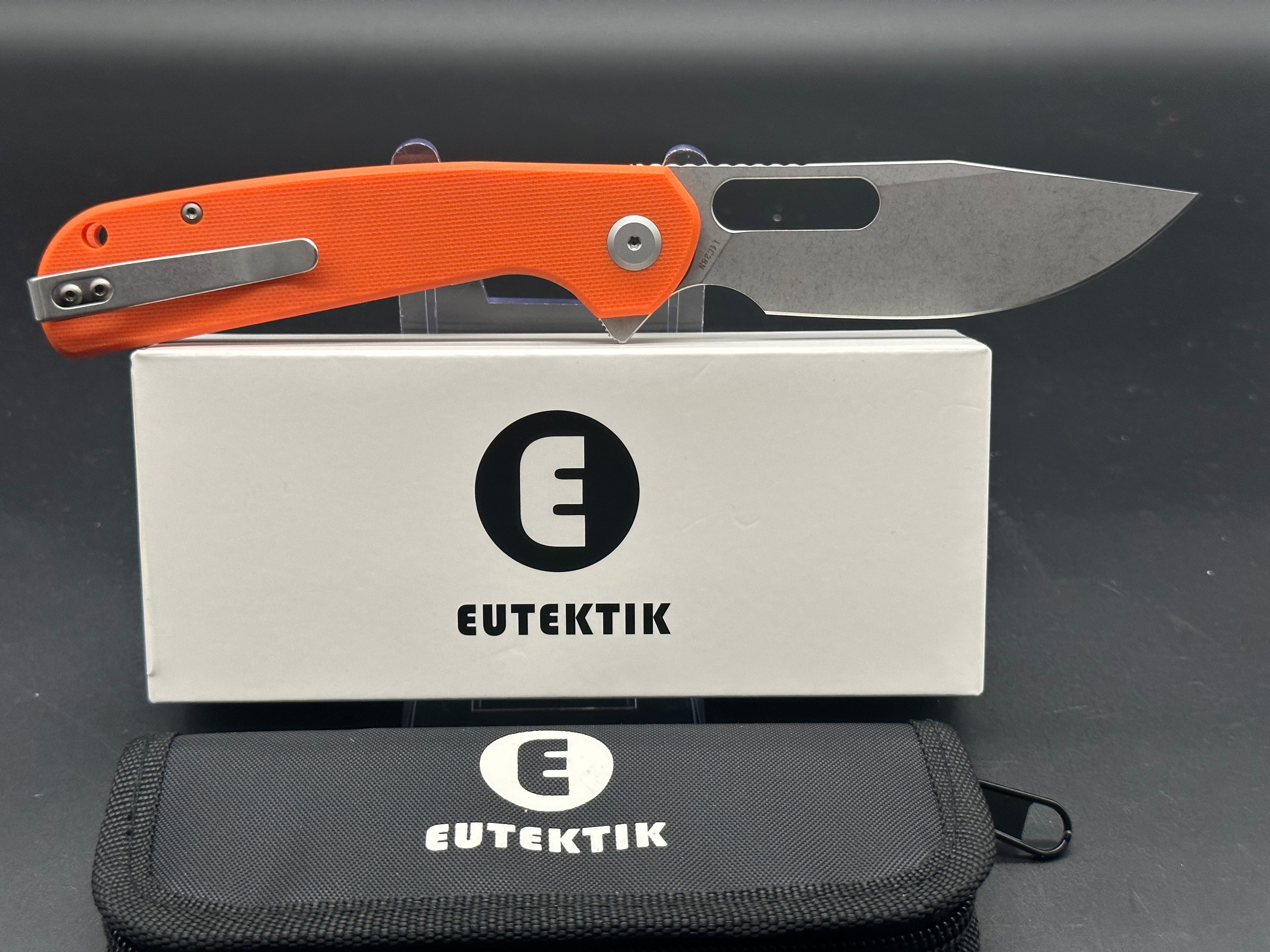 Eutektik Trinity Orange G10 - New in box from Eutektik knives plus LTK Koozie/Patch & Sticker w/each knife