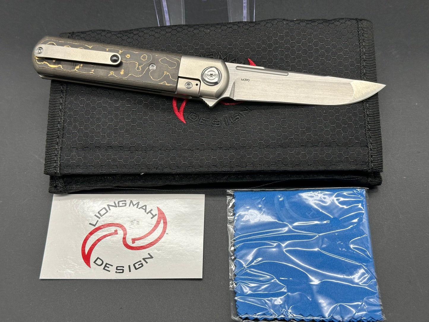 Liong Mah T-1 Gold Camo Fat Carbon Inlay