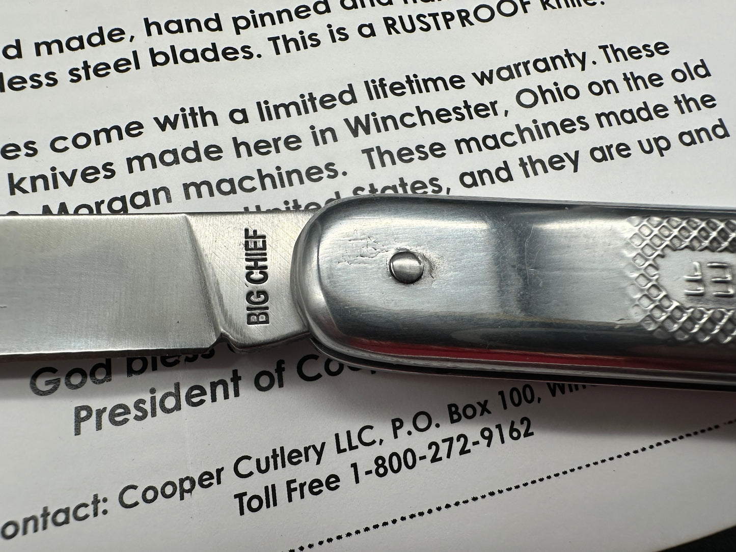 Big Chief folding knife made by Cooper Cutlery