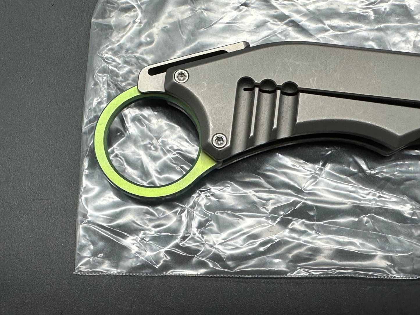 Mechforce x Jon Graham Ringed Rhino 2.5" Framelock Flipper / Titanium / Satin M390