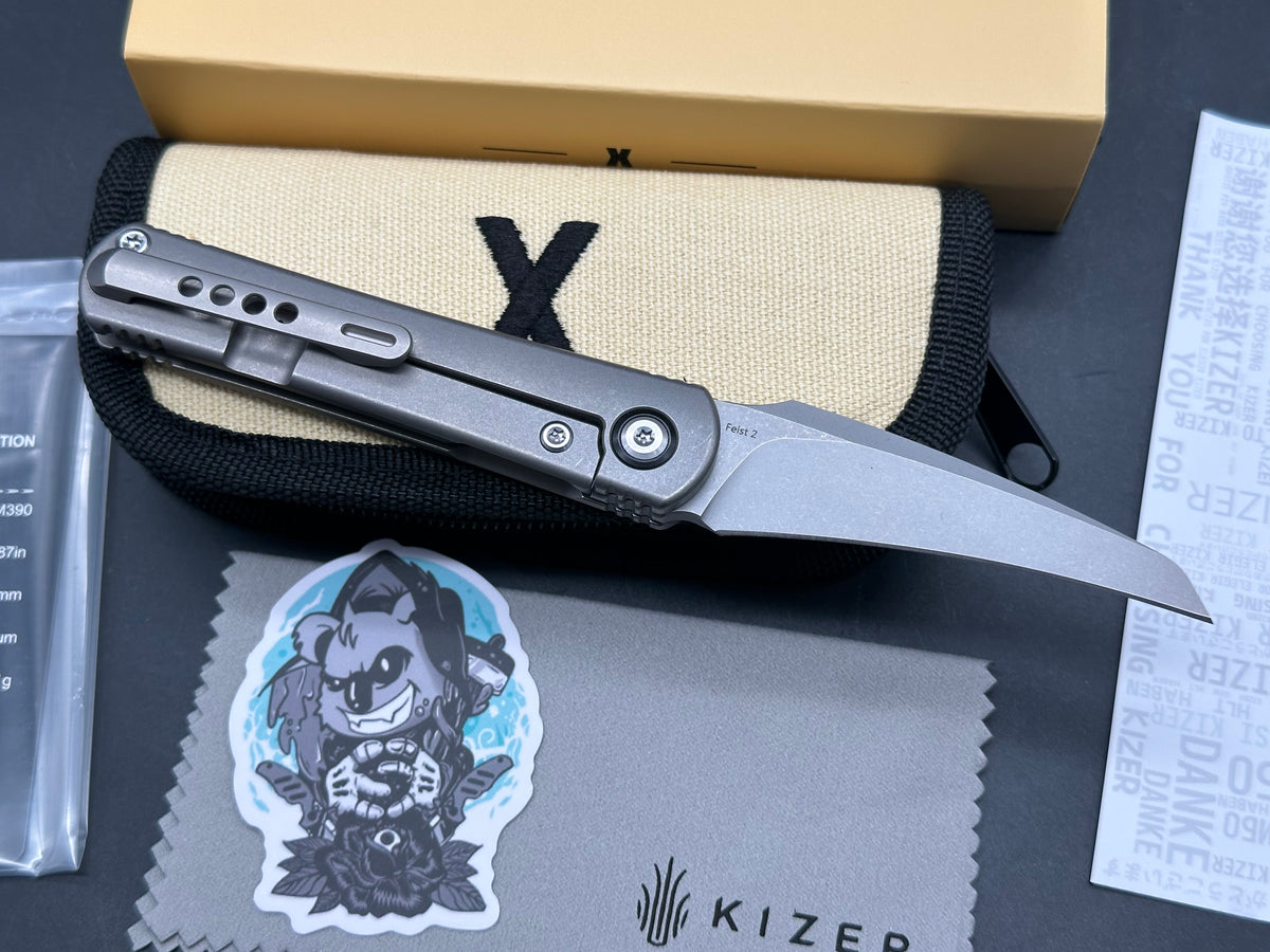 Kizer Feist 2 Hawkbill 6.5' overall M390 blade