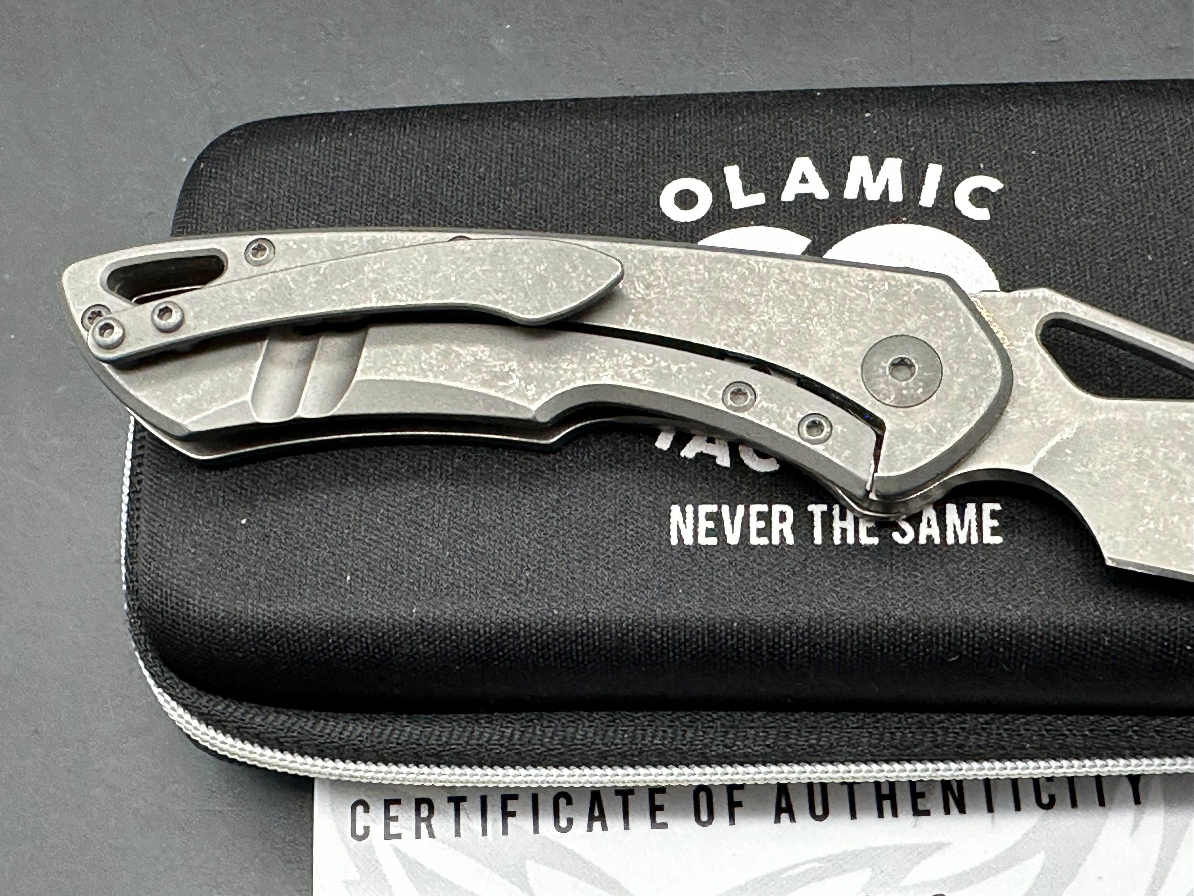 Olamic WhipperSnapper Wharncliffe (County Comm Exclusive #14/25), Stonewashed CPM-20CV Blade