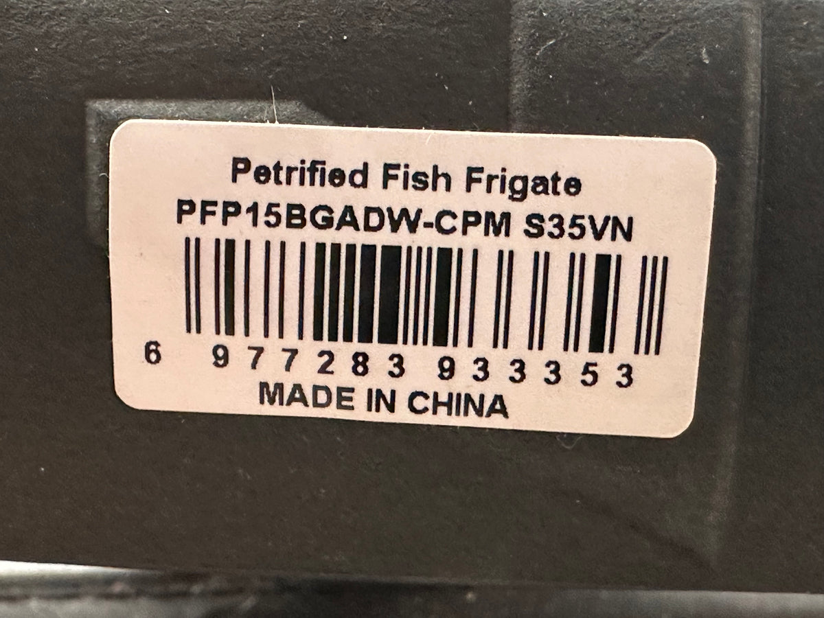 Petrified Fish bronze gray aluminum handle S35VN crossbar lock 9.3 'overall