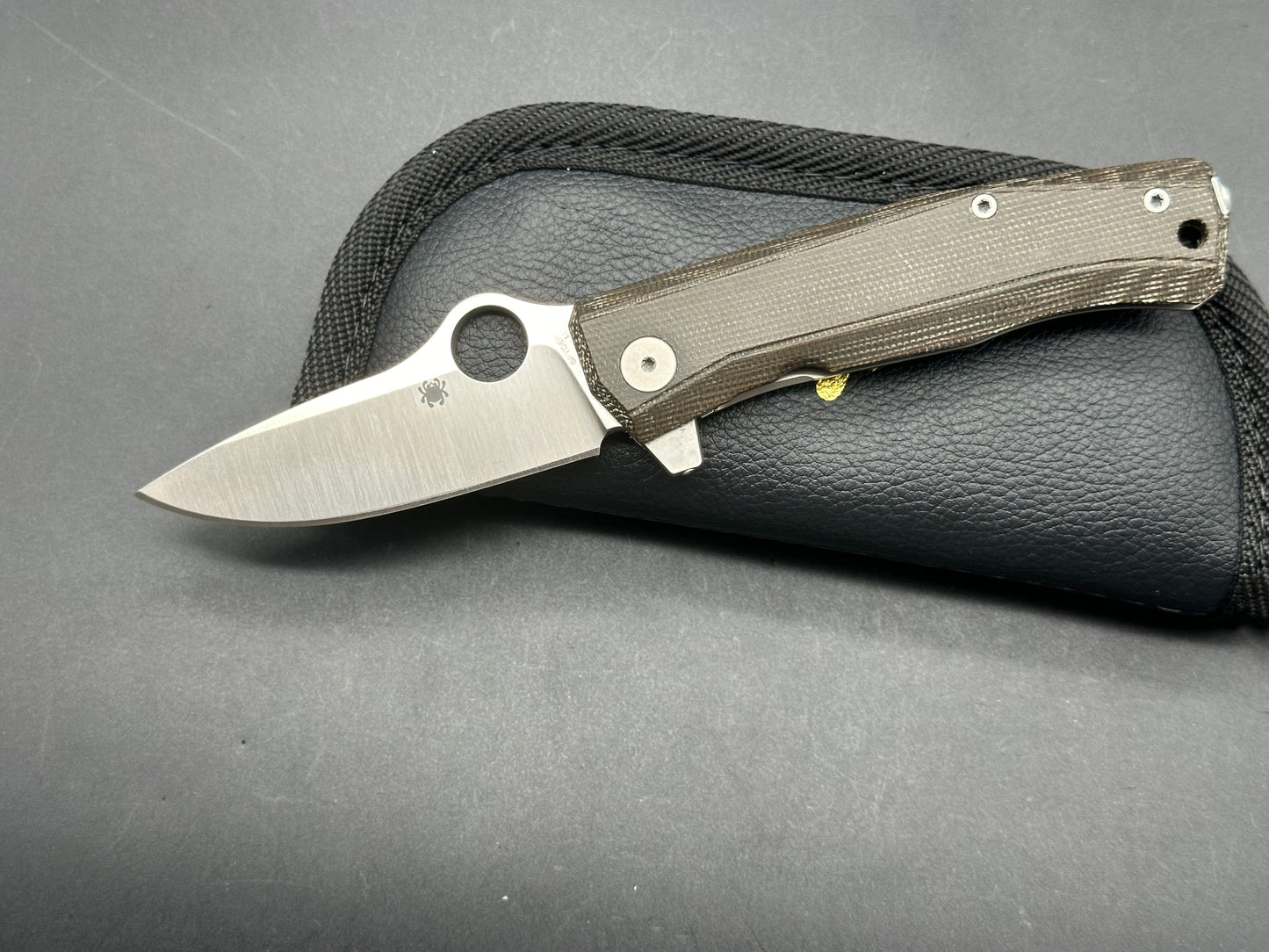 Spyderco SpyMyto Frame Lock Knife Micarta/Titanium (3.3" Satin M398)