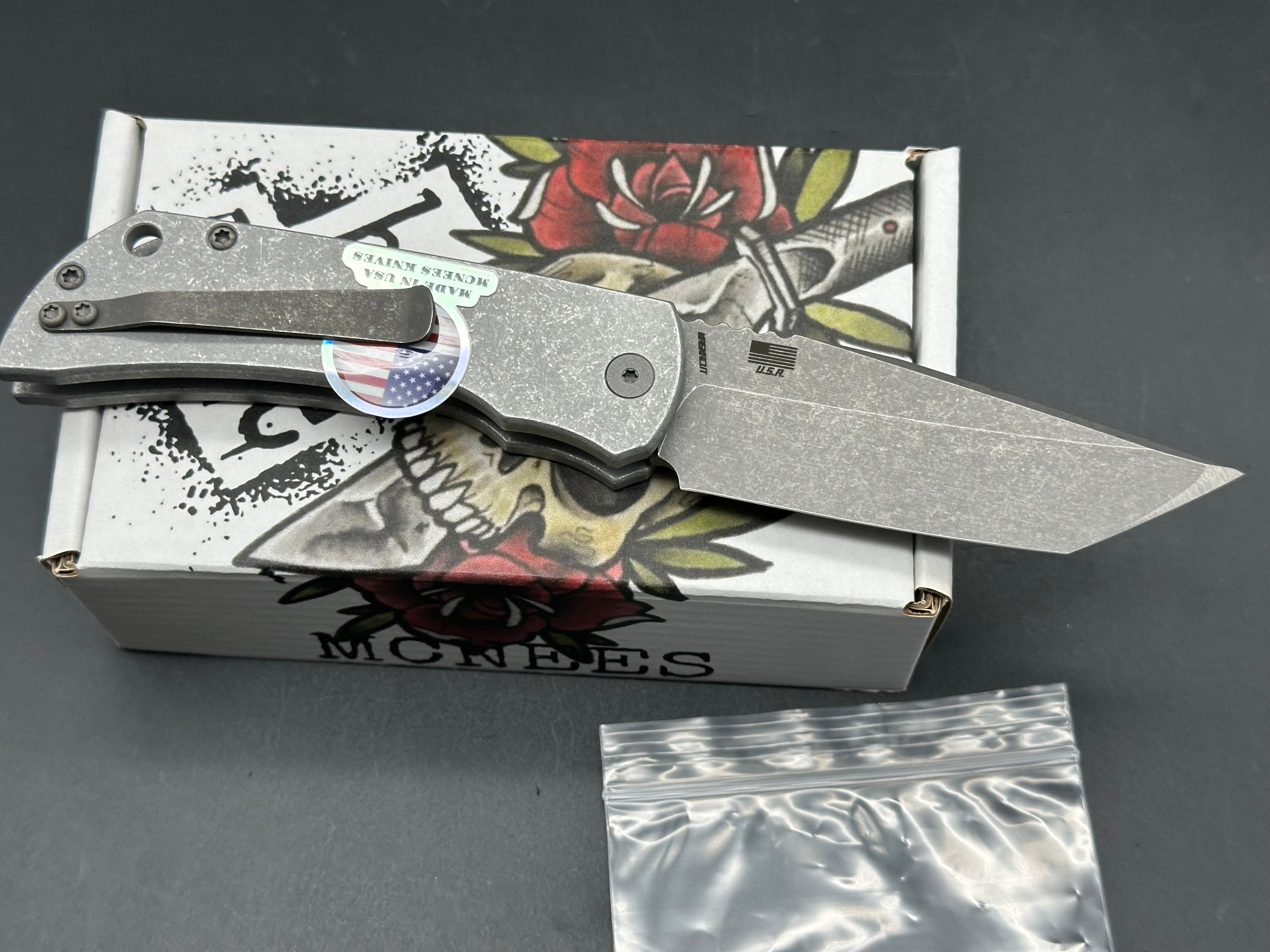 McNees PM AutoMac Atomic Tanto, Atomic Stonewashed Magnacut Tanto Blade