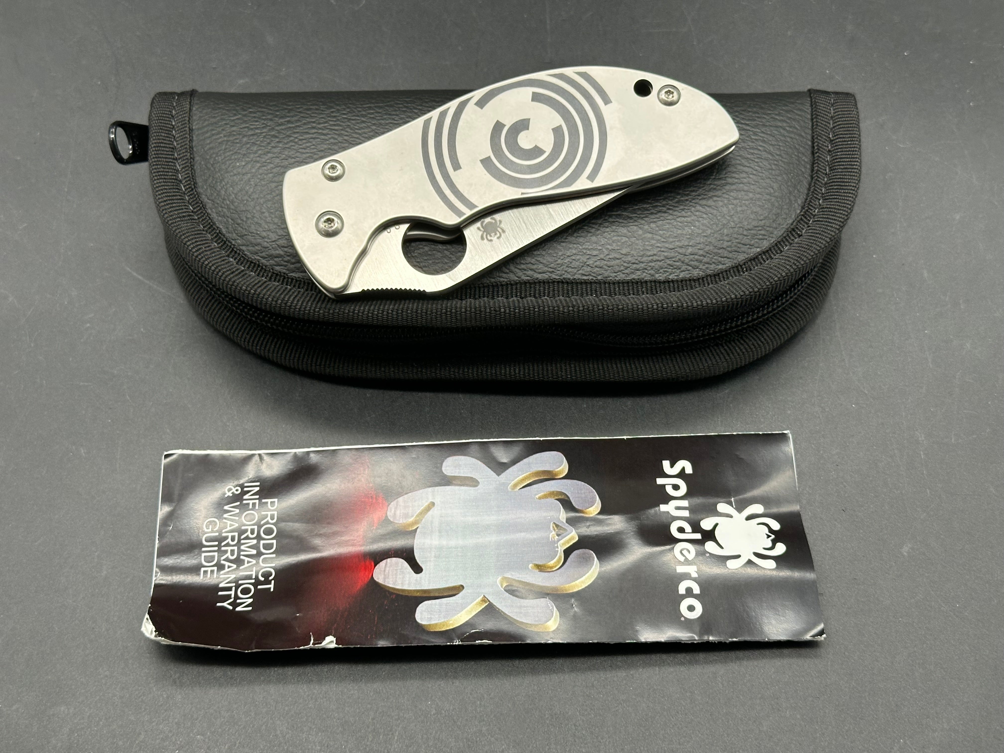 Spyderco Foundry C160P, Belt Satin CTS-XHP Blade, Custom 465 Stainless Steel Handles