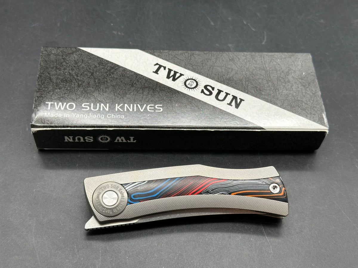 Twosun TS385 Gray titanium handle 6.18' overall length