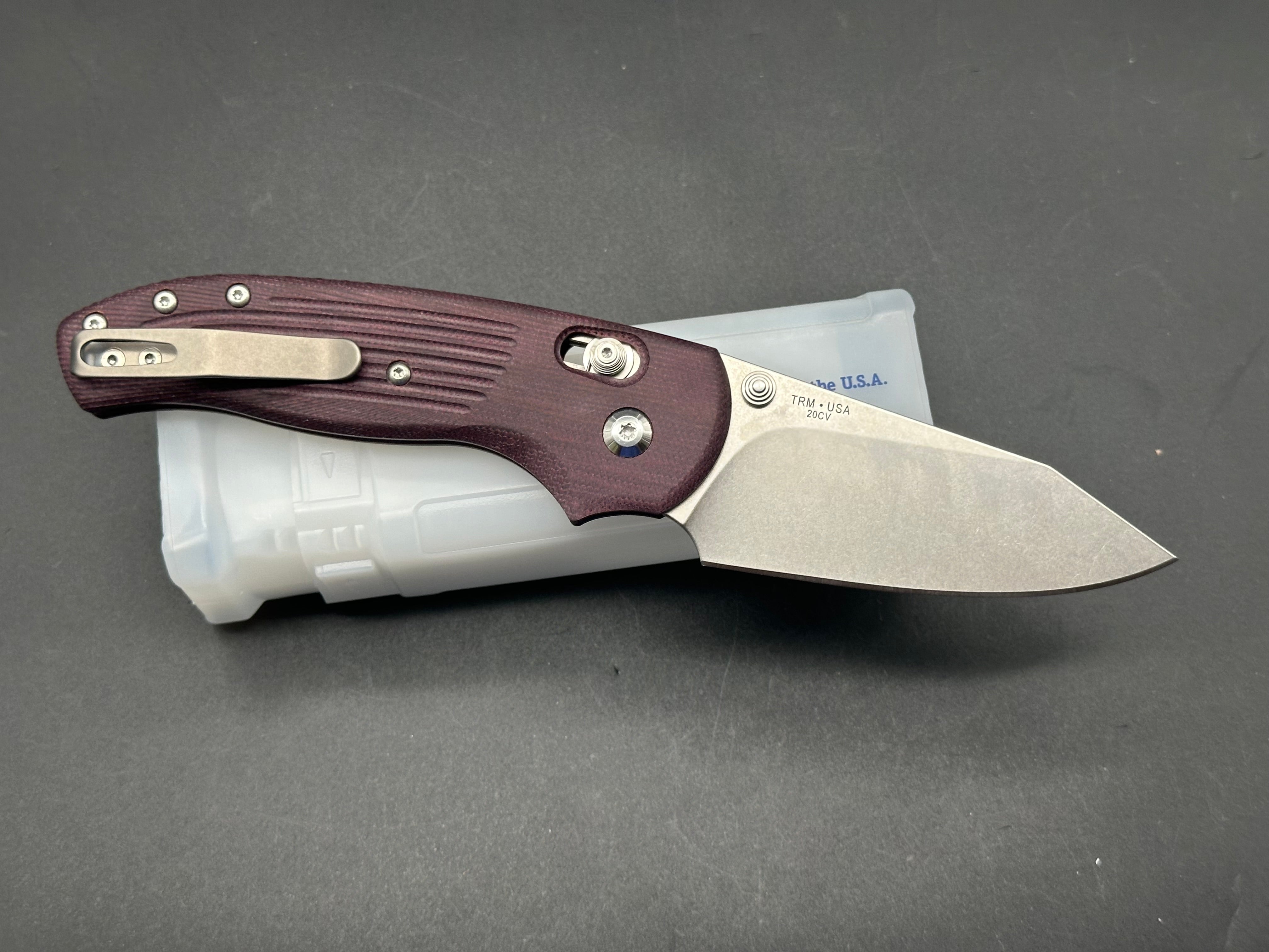 Three Rivers MFG (TRM) Shadow Concord Grape Micarta 20cv