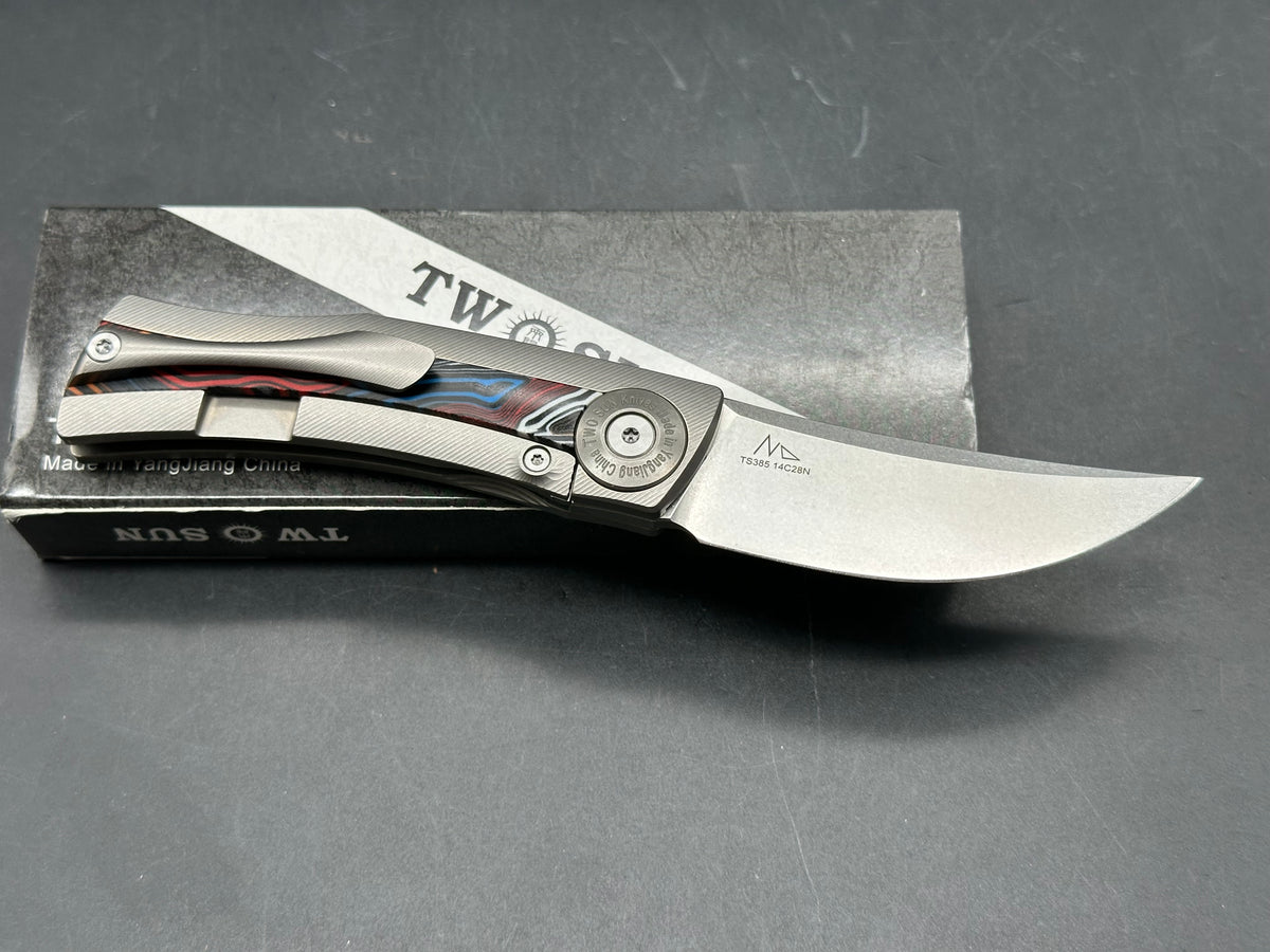 Twosun TS385 Gray titanium handle 6.18' overall length