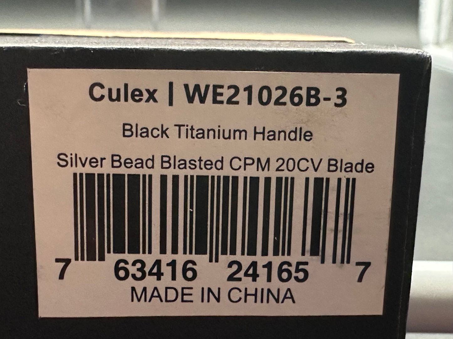 WE Knife Co. Culex Button Lock Knife Black Titanium (3" BB) 21026B-3