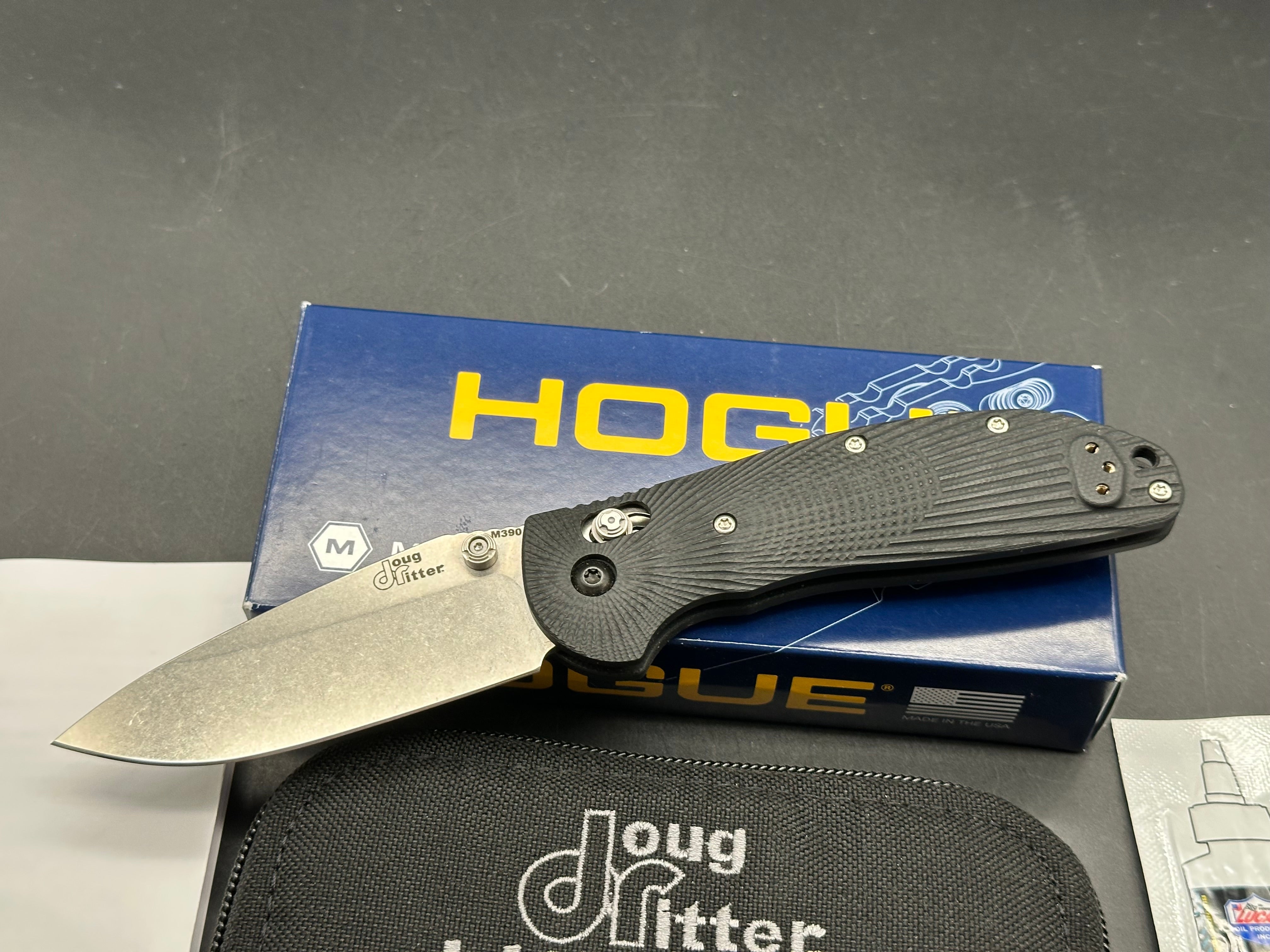Hogue Doug Ritter RSK Mk1-G2, Stonewashed M390 Blade, Contoured Black G-10 Handles