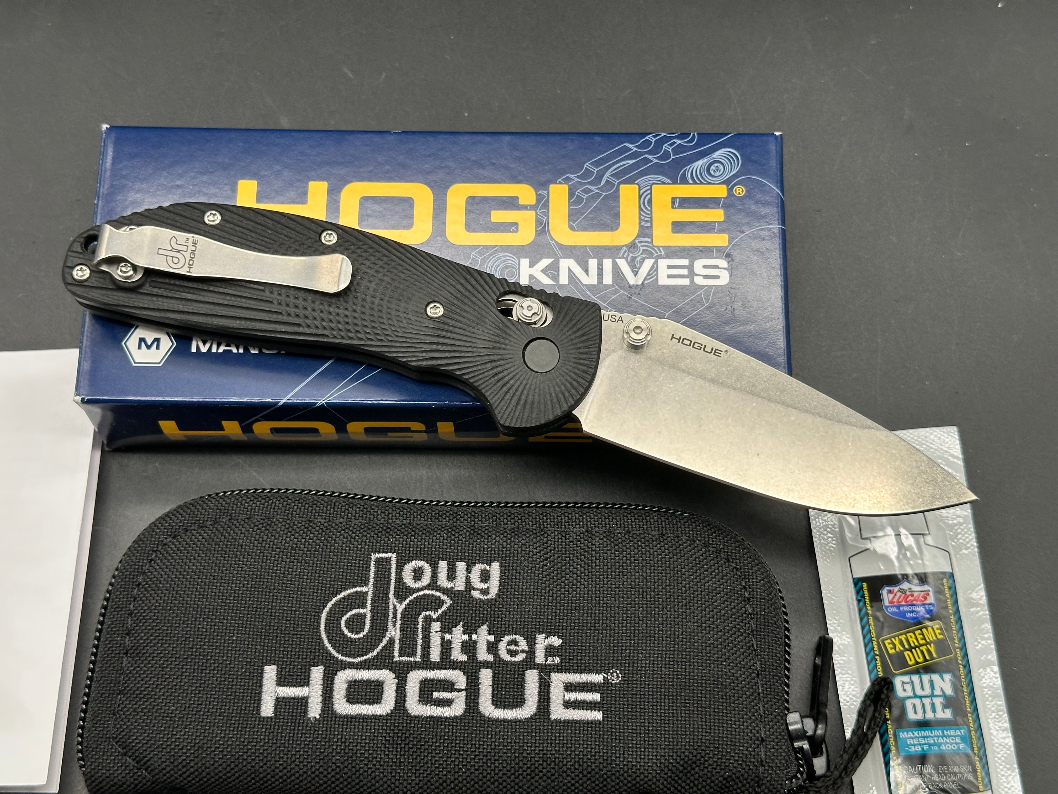 Hogue Doug Ritter RSK Mk1-G2, Stonewashed M390 Blade, Contoured Black G-10 Handles