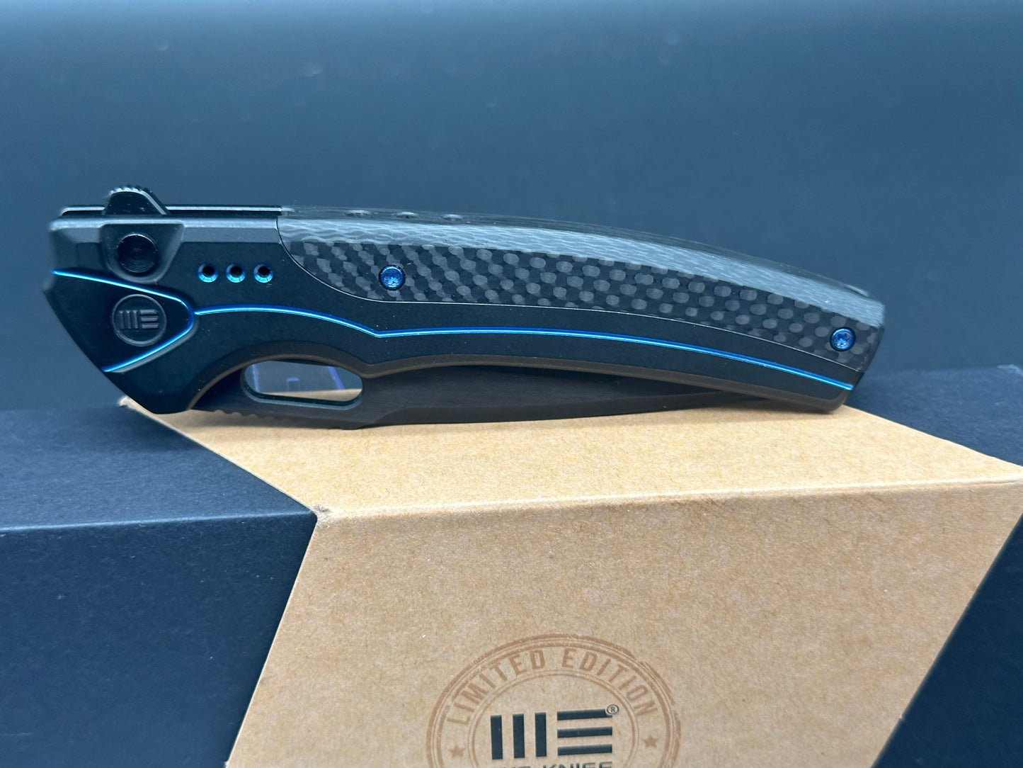 WE Knife Co. Exciton Limited Edition Knife Black Ti/CF (3.7" Black)