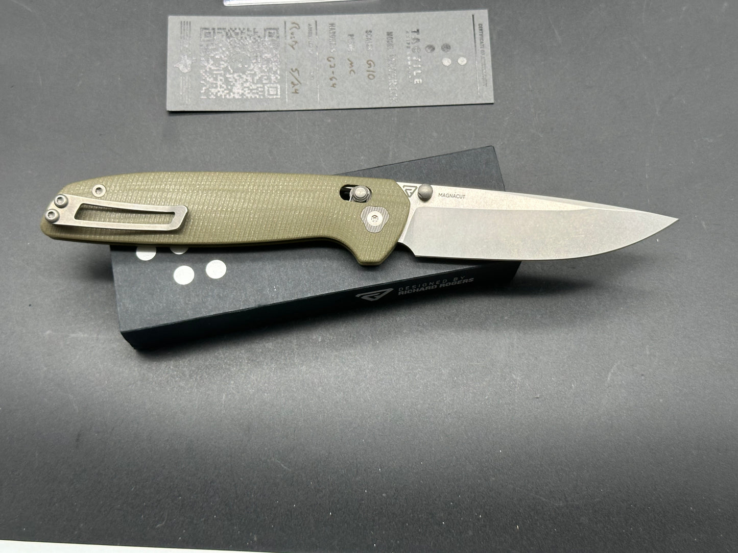 Tactile Knives Maverick Green G10 Magnacut blade