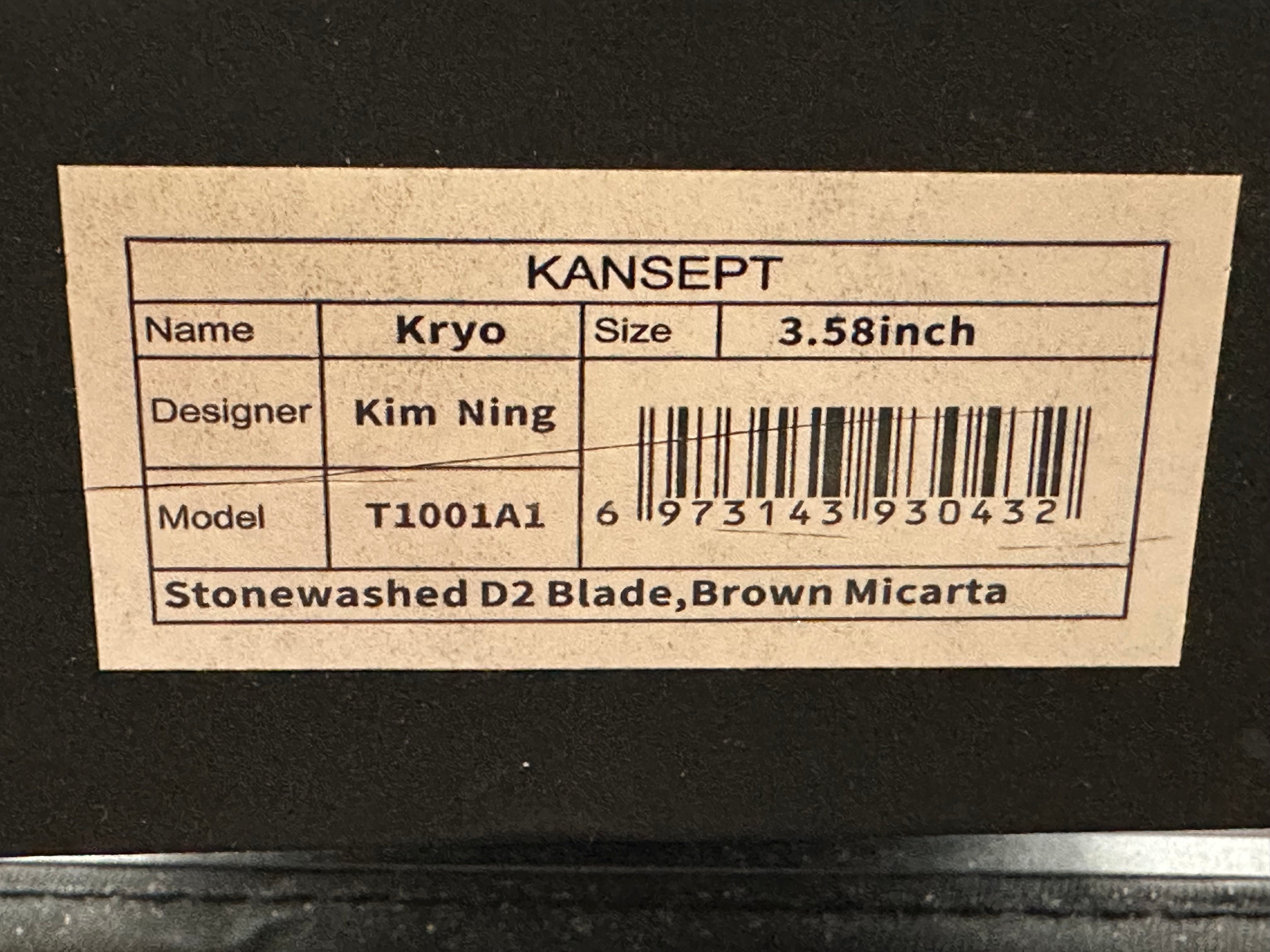 Kansept Knives Kyro Frame Lock Knife Black Titanium (3.58" Black)
