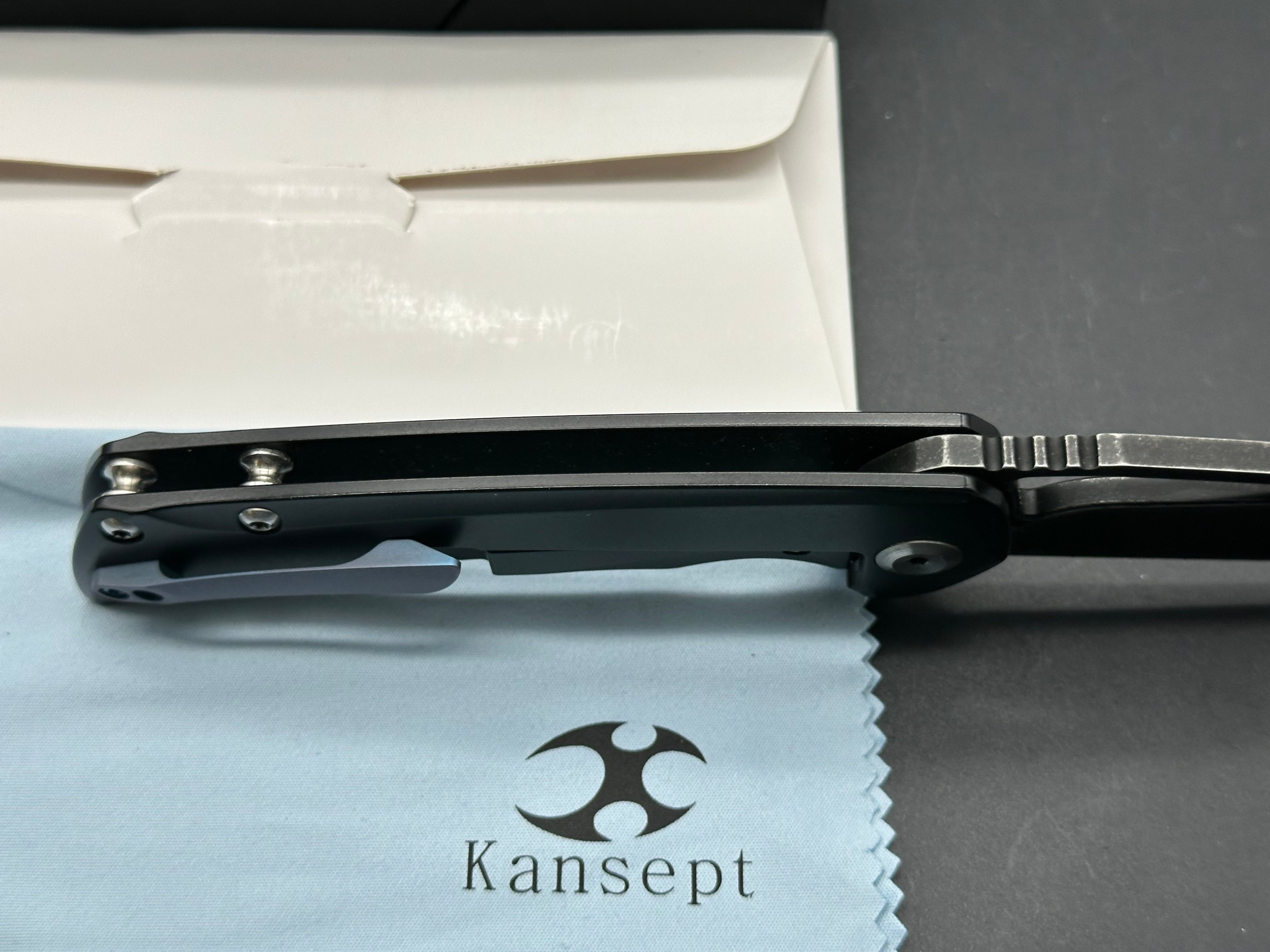 Kansept Knives Kyro Frame Lock Knife Black Titanium (3.58" Black)