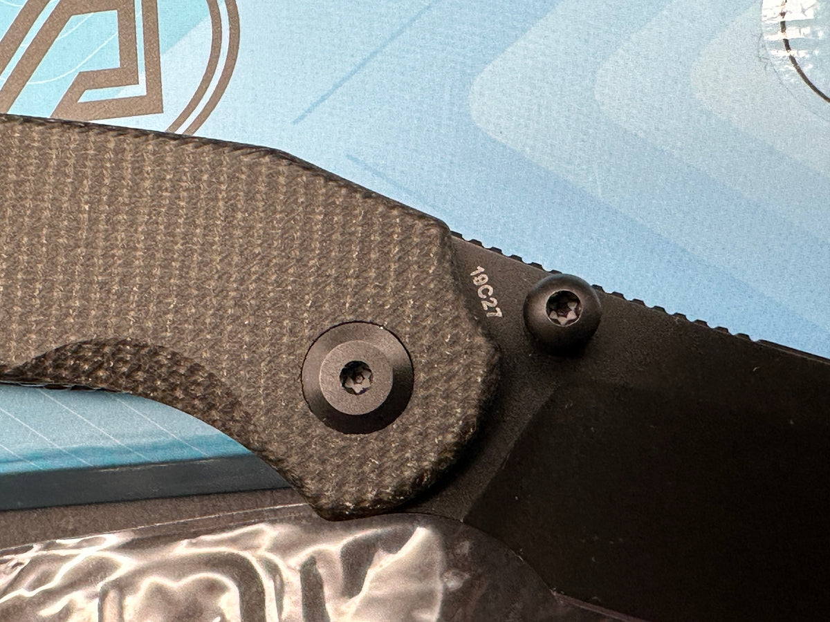 Miguron Raptor 3.35" | 19C27 Black PVD Blade | Micarta Black Handle | Button Liner Lock