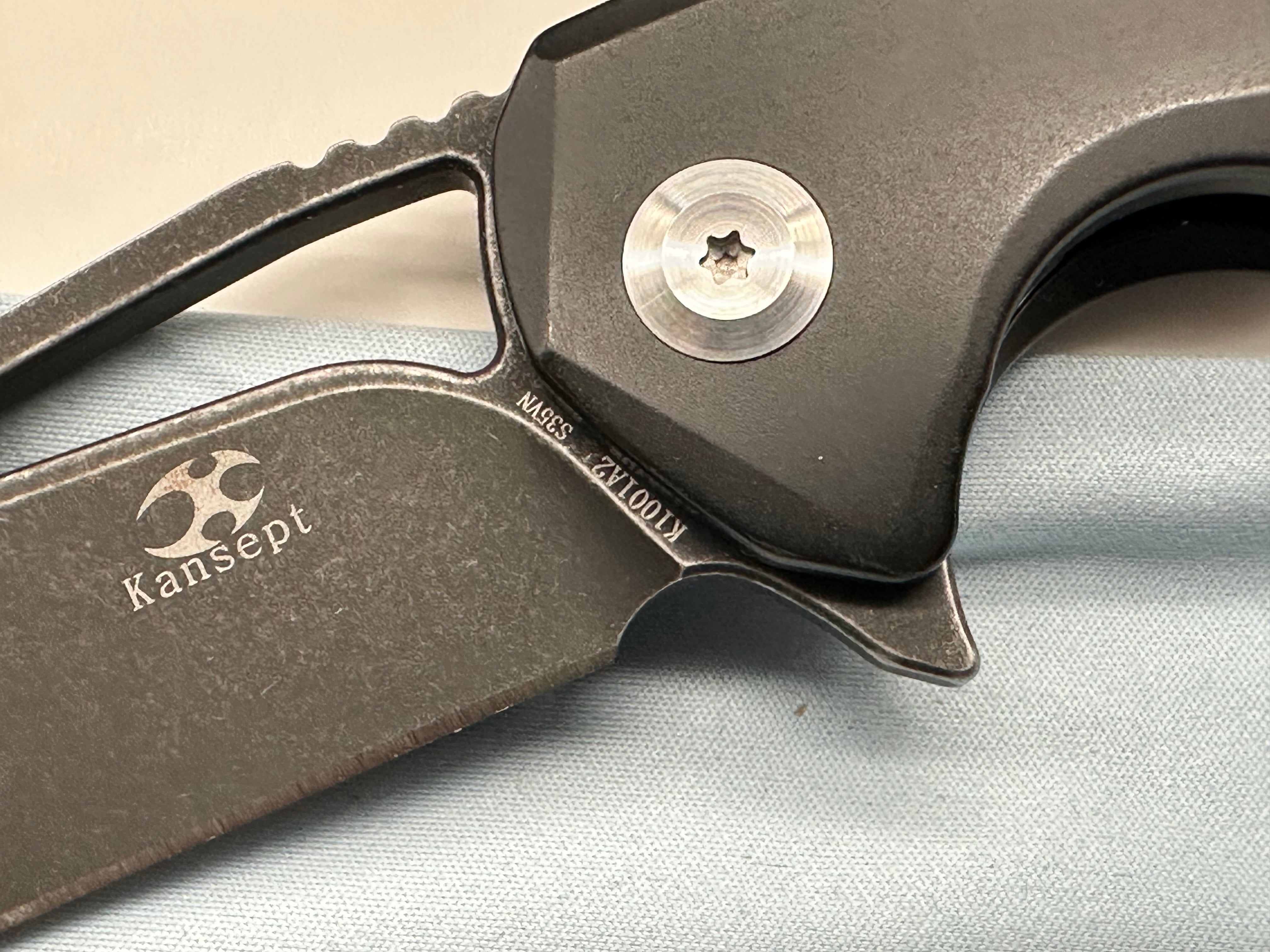 Kansept Knives Kyro Frame Lock Knife Black Titanium (3.58" Black)