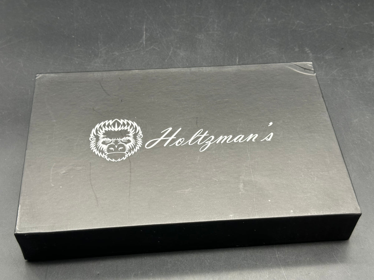 Holtzman's Gorilla Survival Loyalist Folding Pocket Knife with Sharpening Stone and Case (Black+Red) button lock D2 steel blade